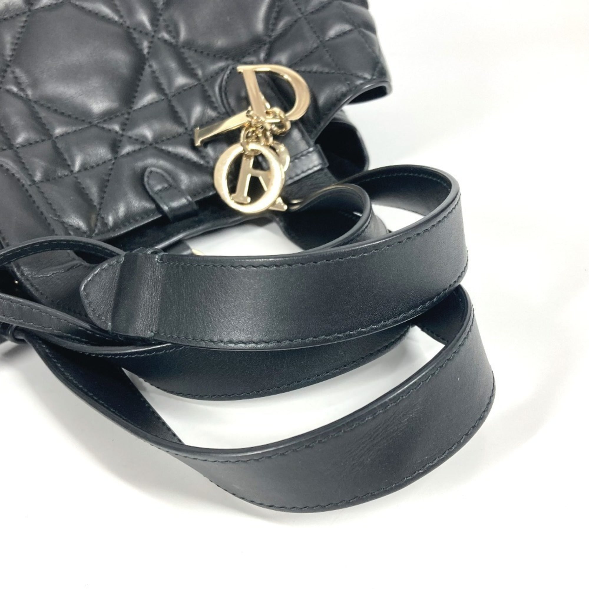 Christian Dior Dior M2821OSHJ 2WAY Bag Toujour Medium Tote Handbag with Pouch Shoulder Calfskin Women's Black — Like New