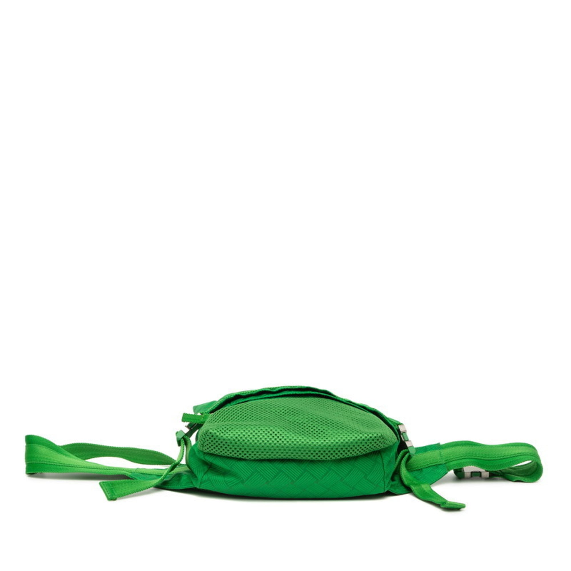 Bottega Veneta Intrecciato Body Bag Green Nylon Women's BOTTEGAVENETA