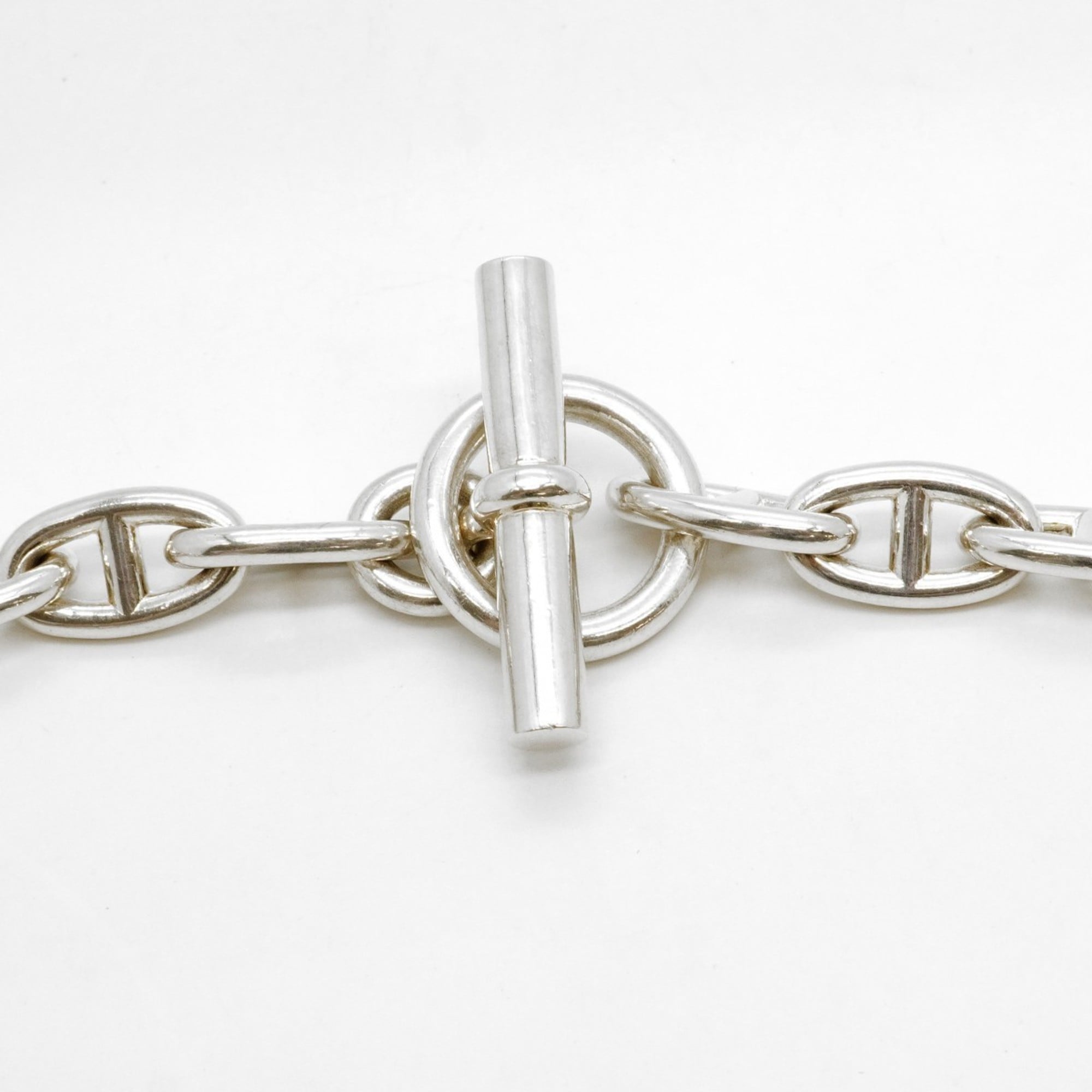 Hermes Hermès Chaine d'Ancre Necklace, GM, 29 Links, Silver 925, Men's/Women's