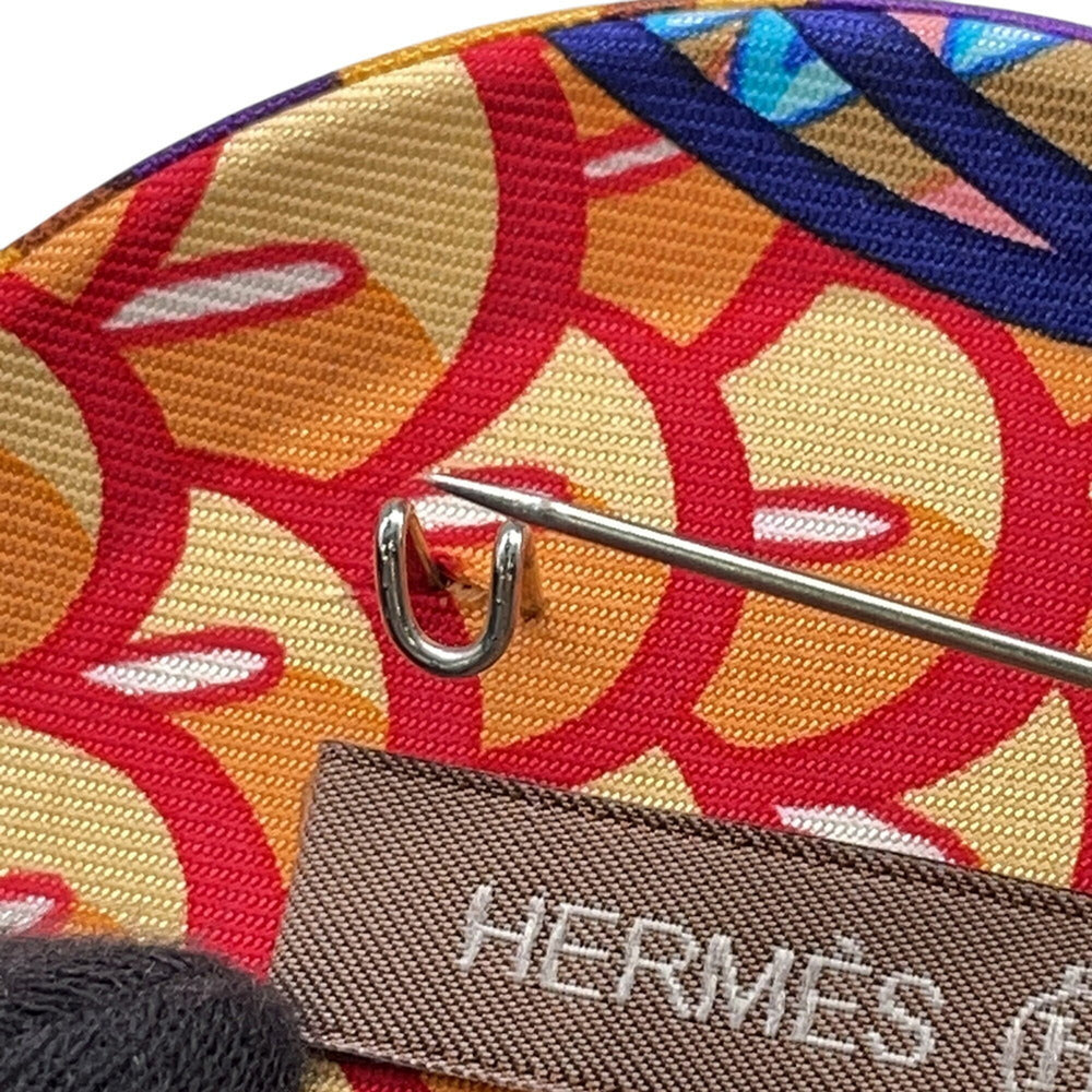 Hermes brooch Petit H silk HERMES badge — Like New