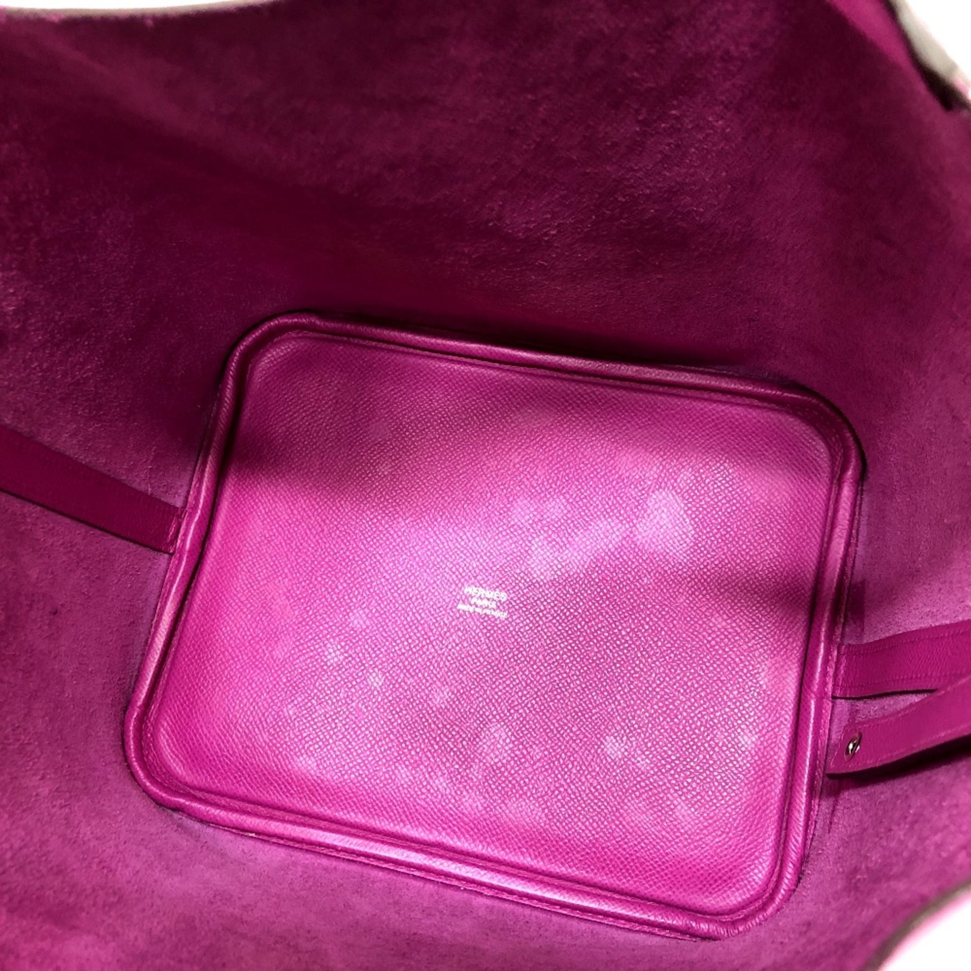 HERMES Picotin Lock MM Traceage Tote Bag Handbag Epsom Leather Women's Purple KS-240207-60 — Like New