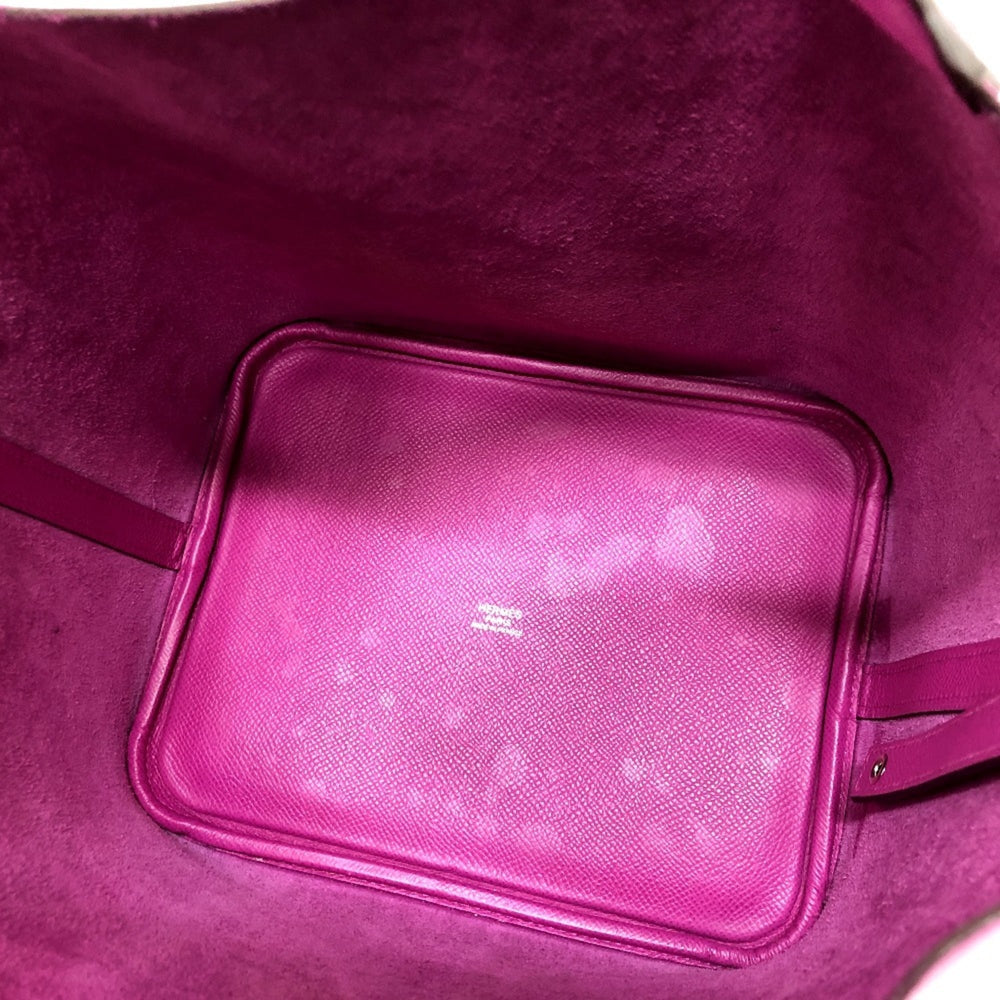 HERMES Picotin Lock MM Traceage Tote Bag Handbag Epsom Leather Women's Purple KS-240207-60 — Like New