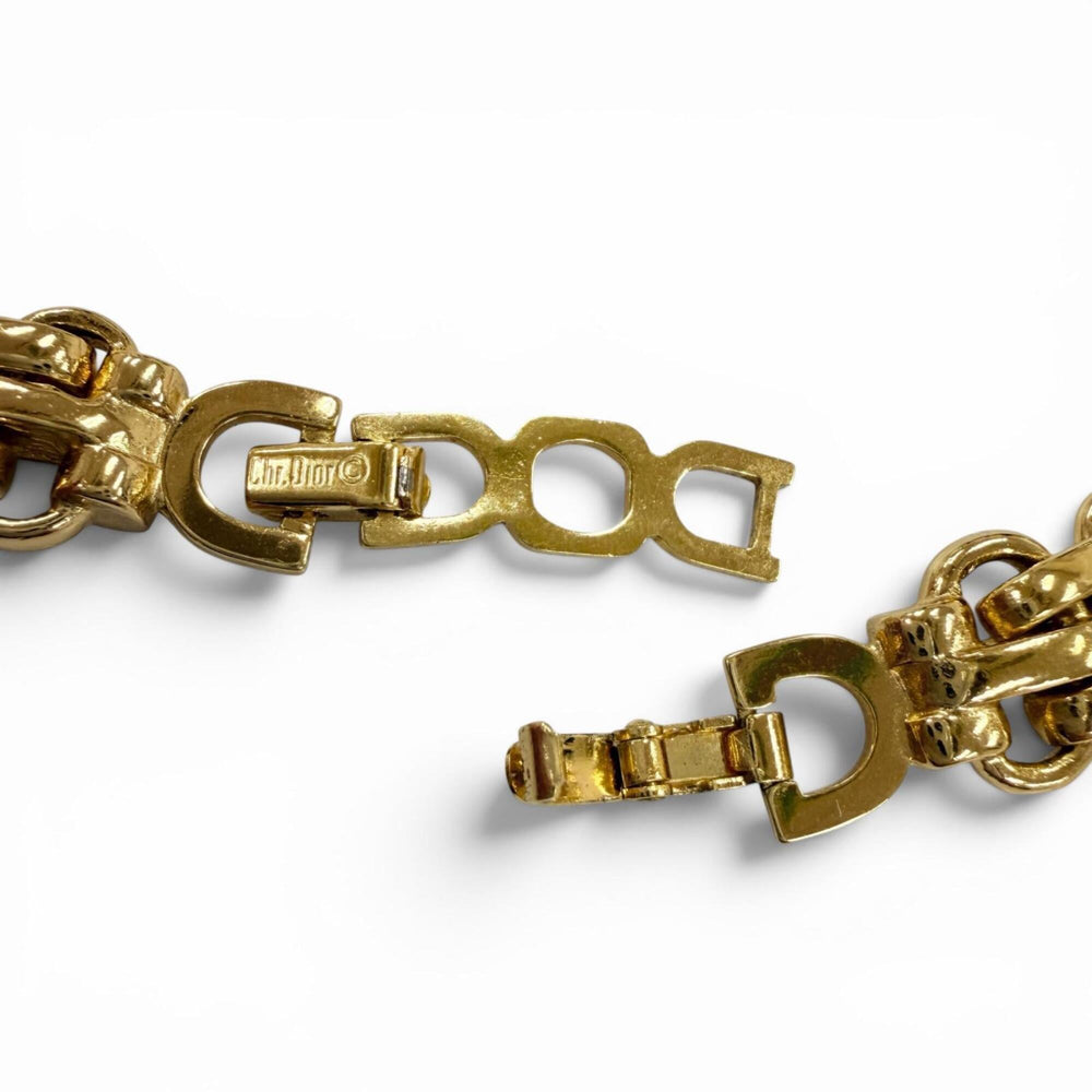 Christian Dior Vintage Chain Necklace Choker - Gold Women's Accessory — Like New