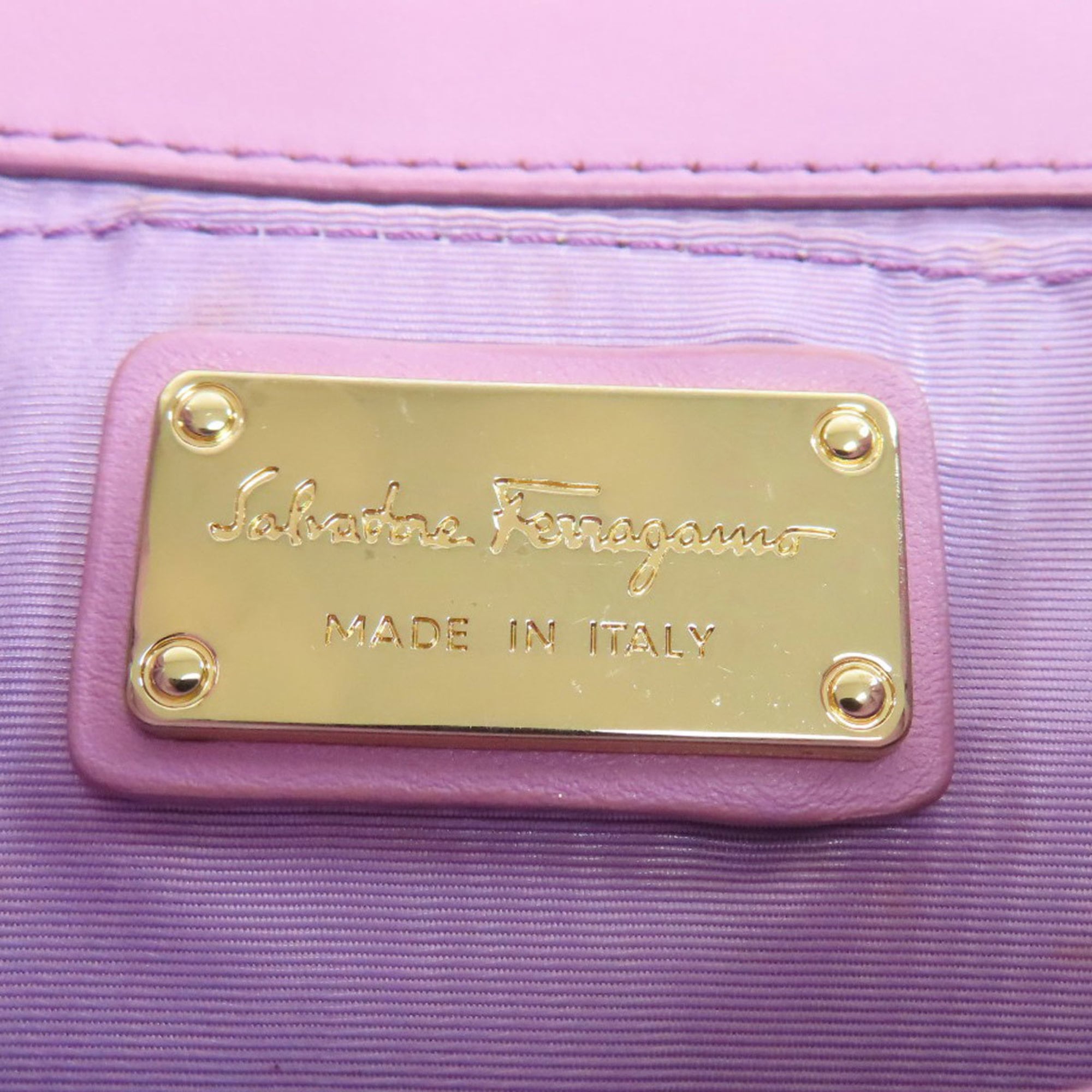 Salvatore Ferragamo Vara Ribbon Shoulder Bag Leather Women's