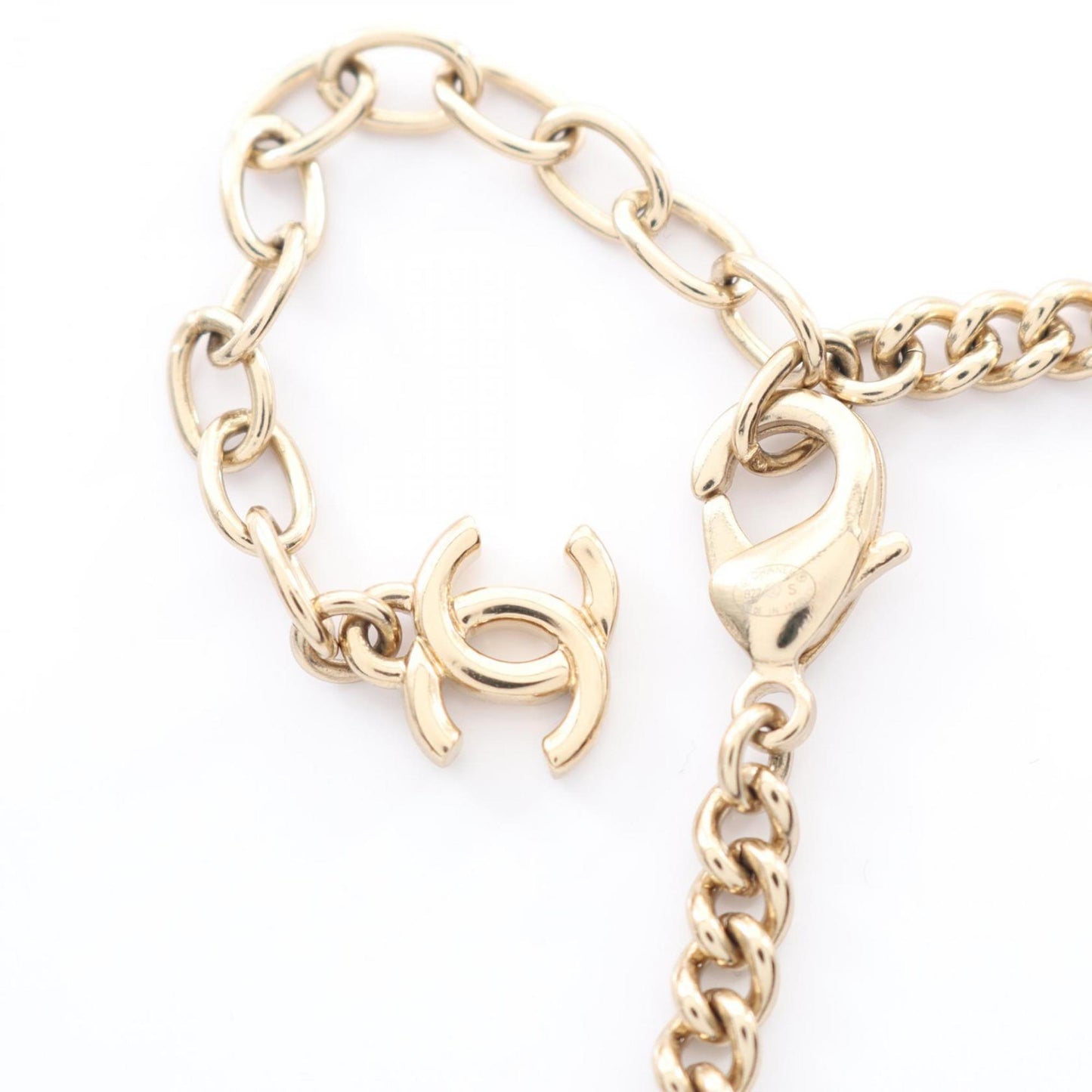 CHANEL Choker Accessory, GP (Gold Plated), Plastic, Women's, Gold, White, Black, B22S