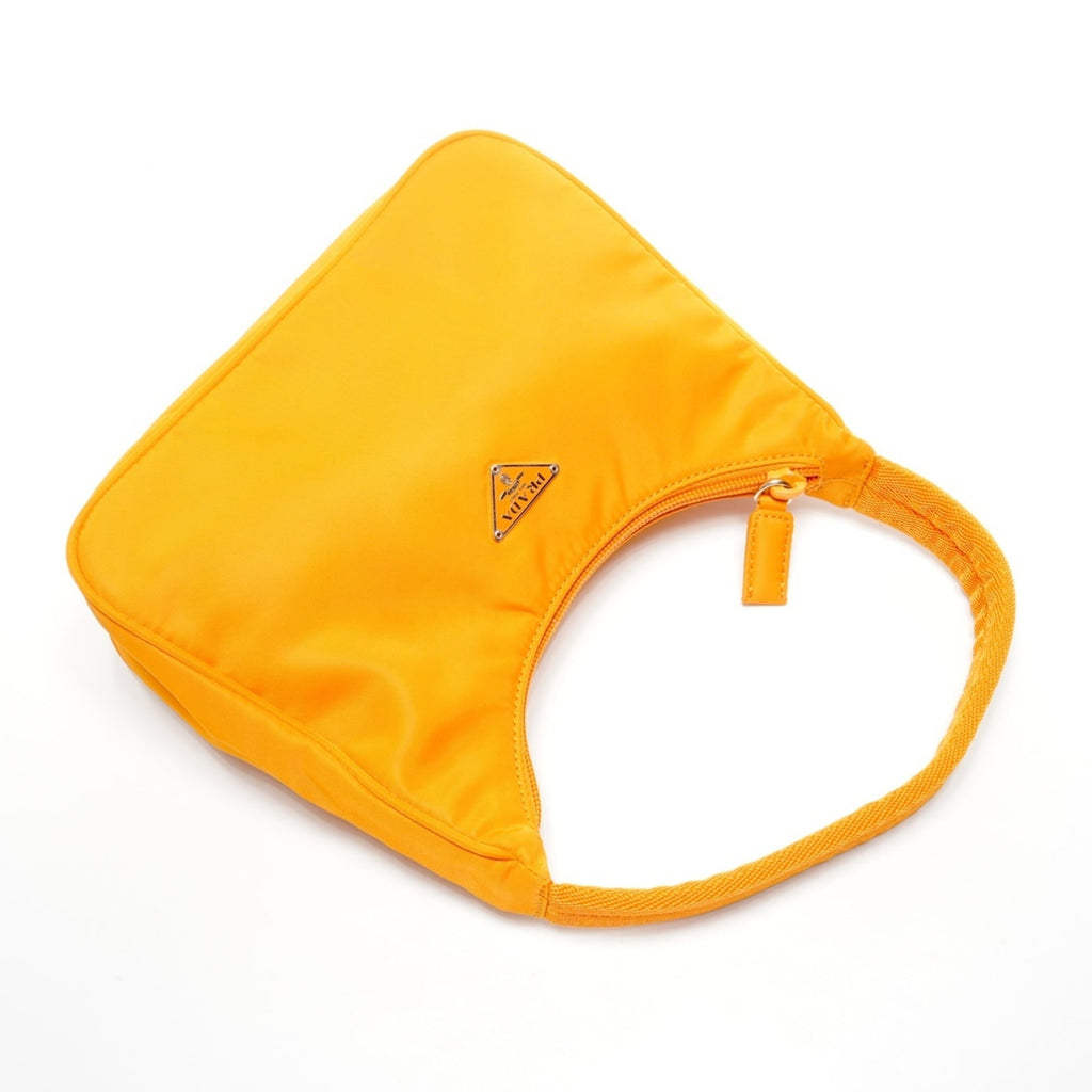 Prada nylon hobo mini handbag in orange