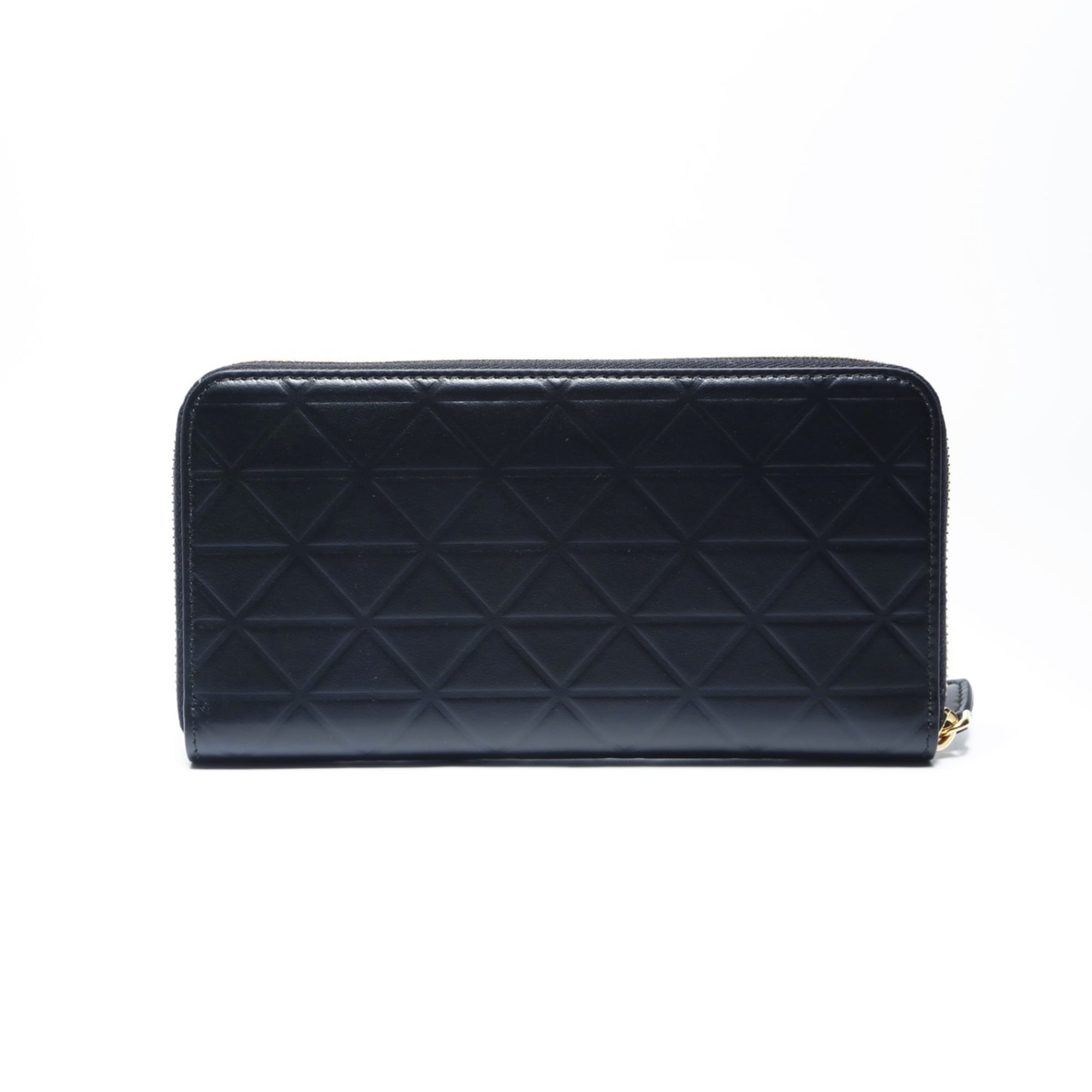 Prada Leather Triangle Long Wallet in Black