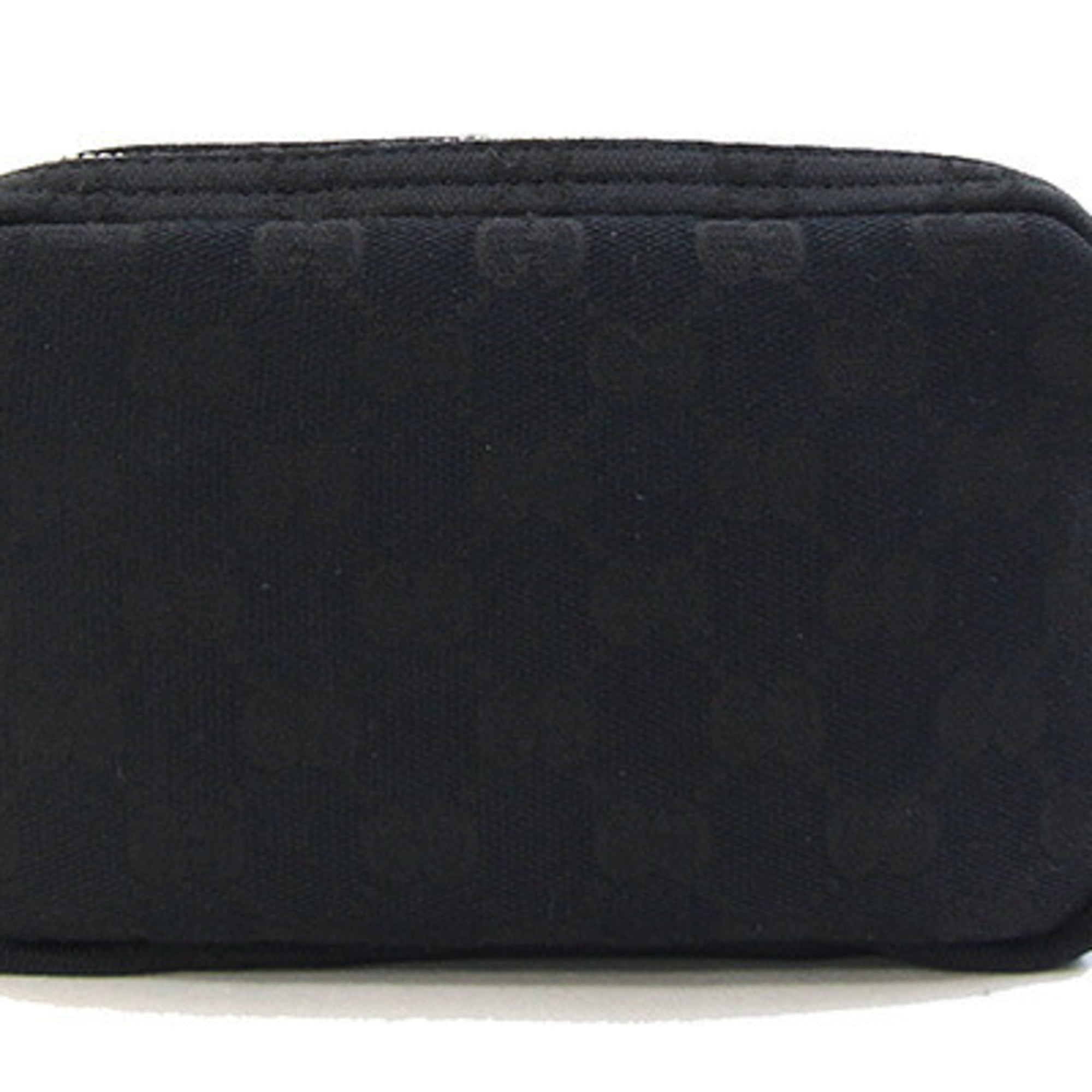 Gucci Shoulder Bag 855344 GG Canvas Leather Black Pouch Women's GUCCI — Like New