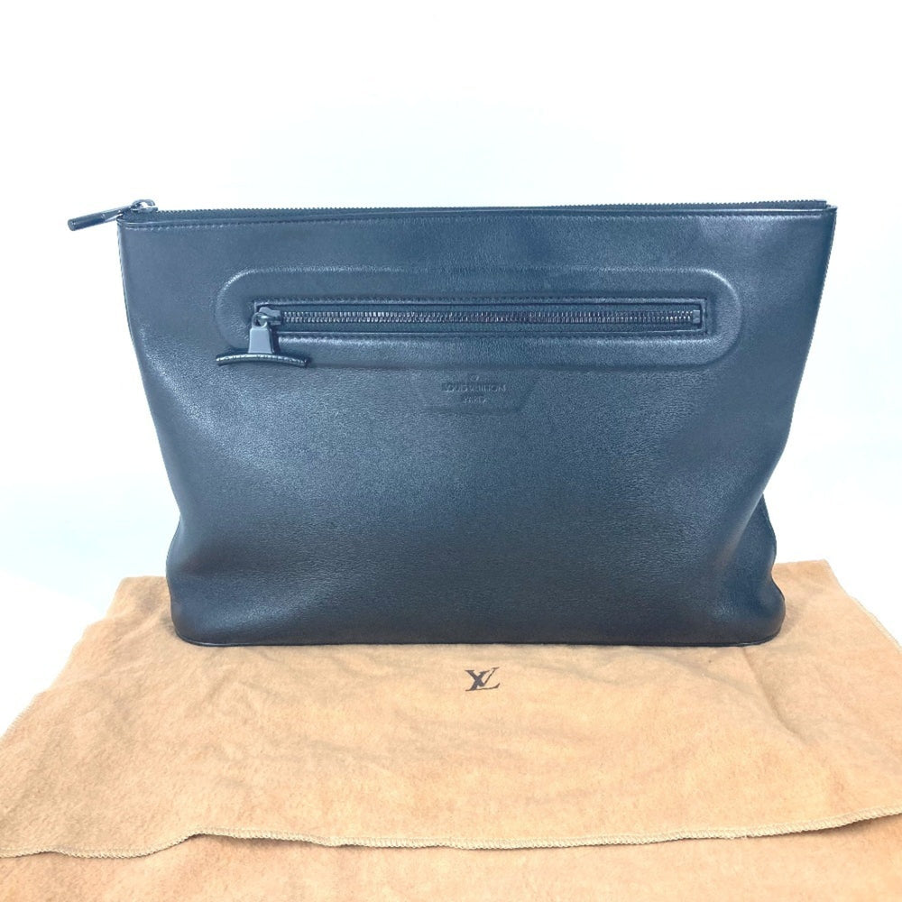 LOUIS VUITTON M63268 Dark Infinity Pochette Cosmos Pouch Clutch Bag Leather Men's Black — Like New