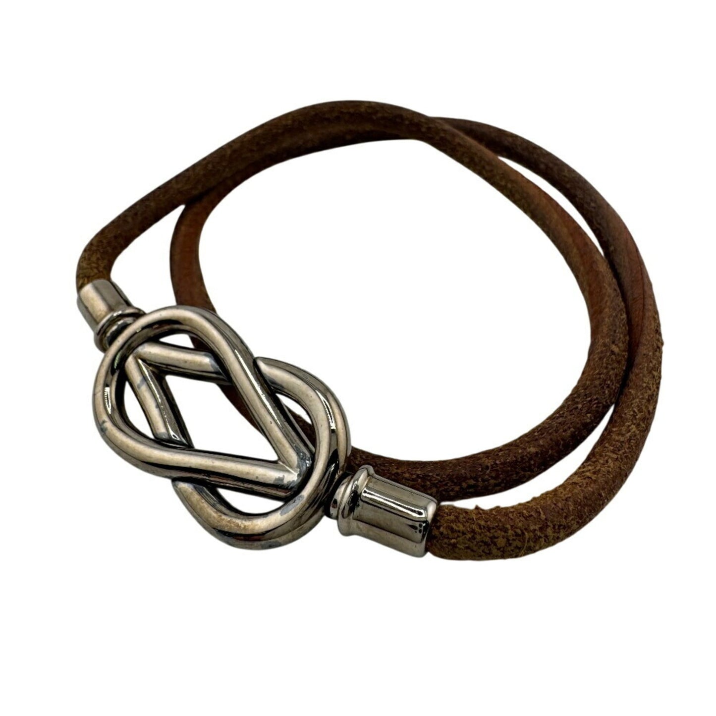 HERMES Atame Double Bracelet Brown Women's