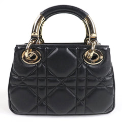 Christian Dior Cannage Lady 95.22 Mini Lambskin 2-Way Handbag/Shoulder Bag, Black, Gold Hardware, Dust Bag Included, Made in Italy — Like New