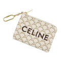Celine Triomphe coin purse in PVC (10C662CA2) - White. purse. wallet.