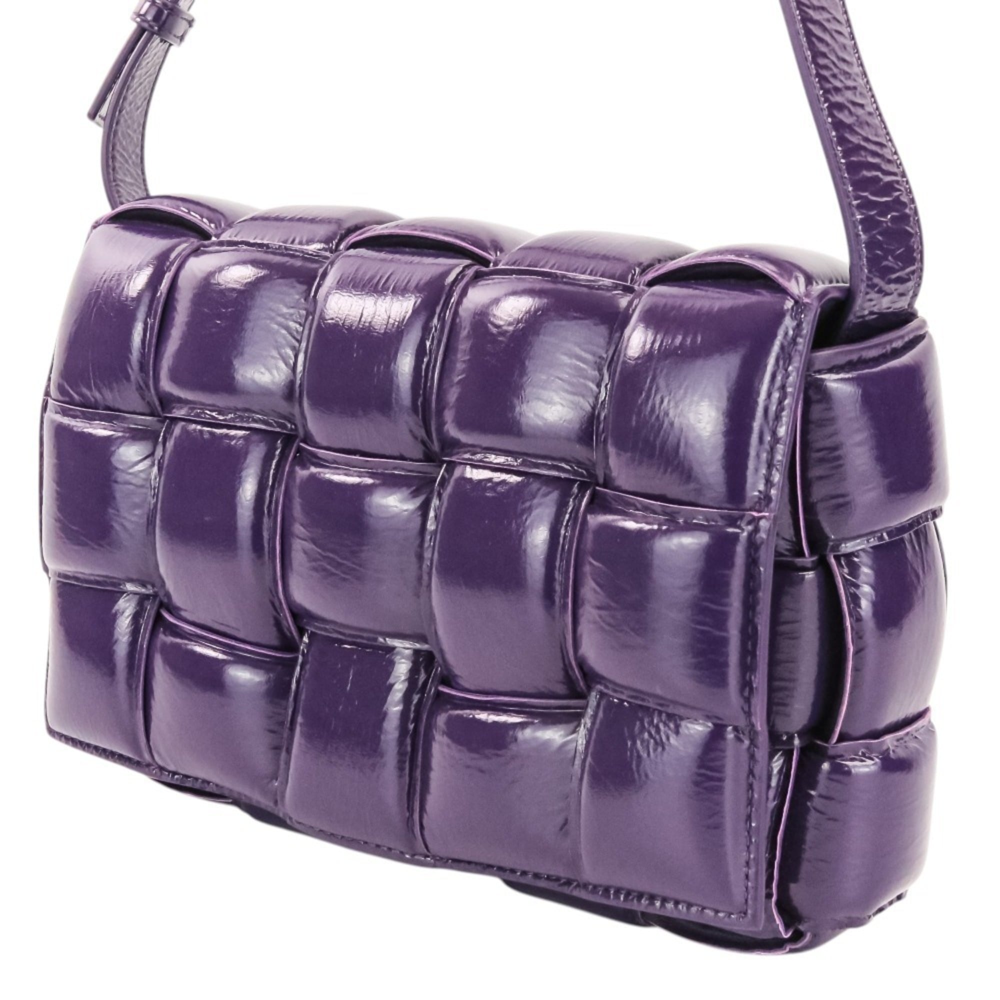 Bottega Veneta Padded Cassette Intrecciato Shoulder Bag 591970 Purple Women's — Like New