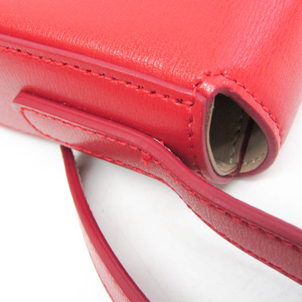 Salvatore Ferragamo Gancini AU-22 D522 Women's Leather Shoulder Bag Red Color — Like New