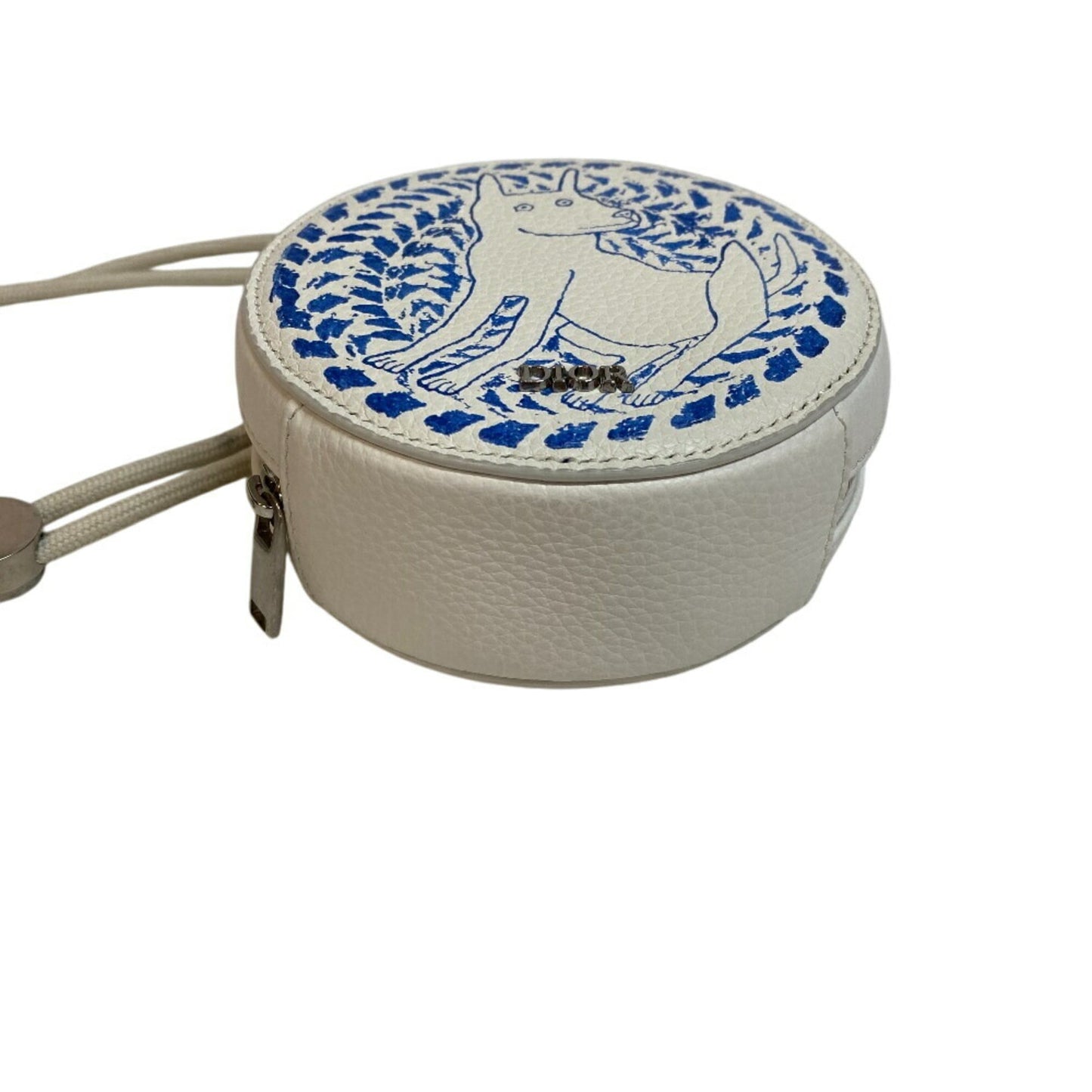 Christian Dior Yo-Yo Pouch with Strap, Dog, Hilton & Nell Collaboration, White, Unisex