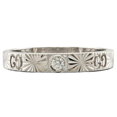 Gucci Icon Heart Ring, 18K White Gold, Diamond, Women's — Like New