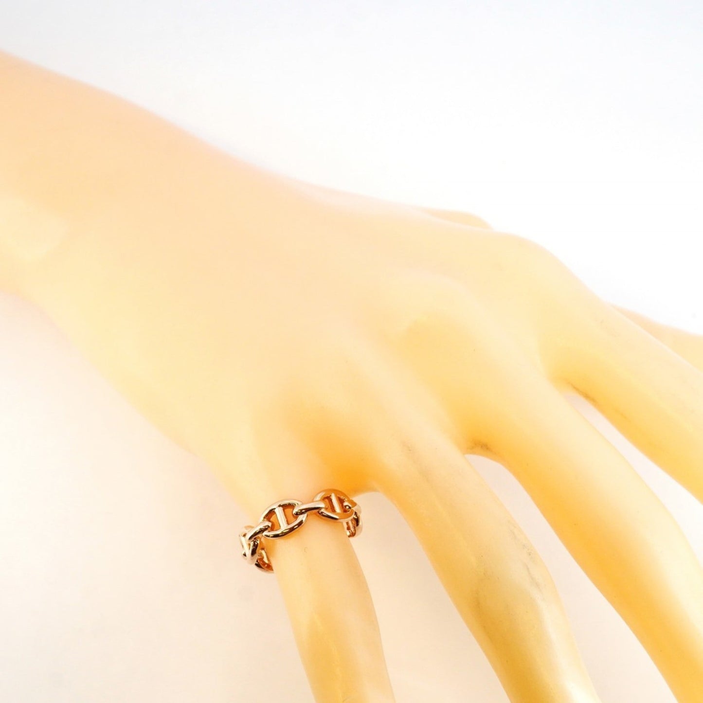 Hermes Hermès Enchaine Chaine d'Ancre Ring, 18KPG Pink Gold, #50, Women's