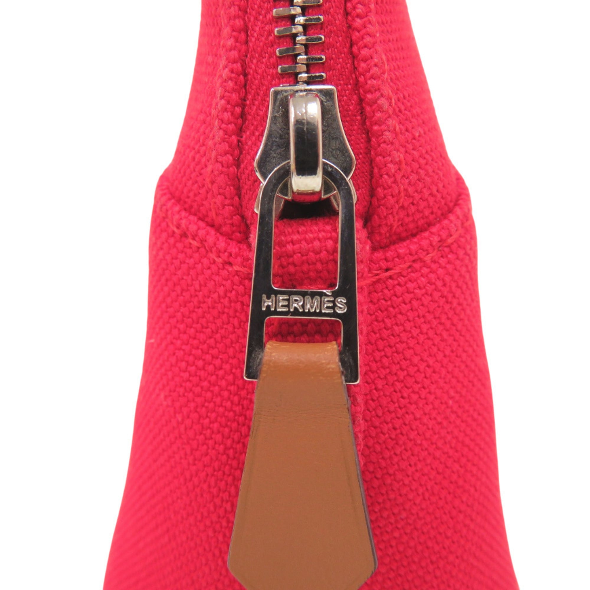 Hermes Bolide Pouch Mini Handbag Cotton Red 0027 HERMES — Like New