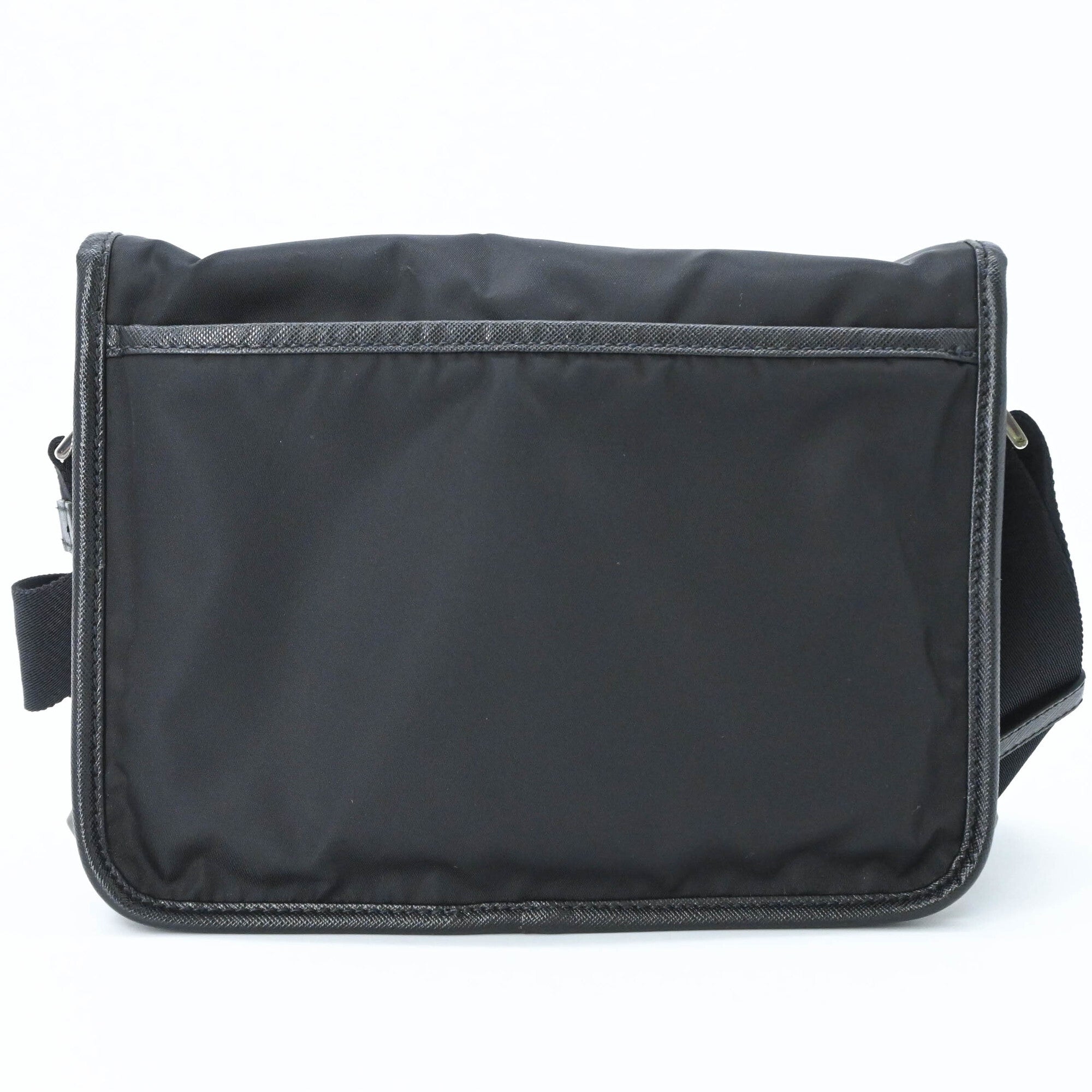 PRADA Tessuto Re-Nylon Triangle Shoulder Bag, Black, Gray, Brown, 2VD769 — New - Store Return