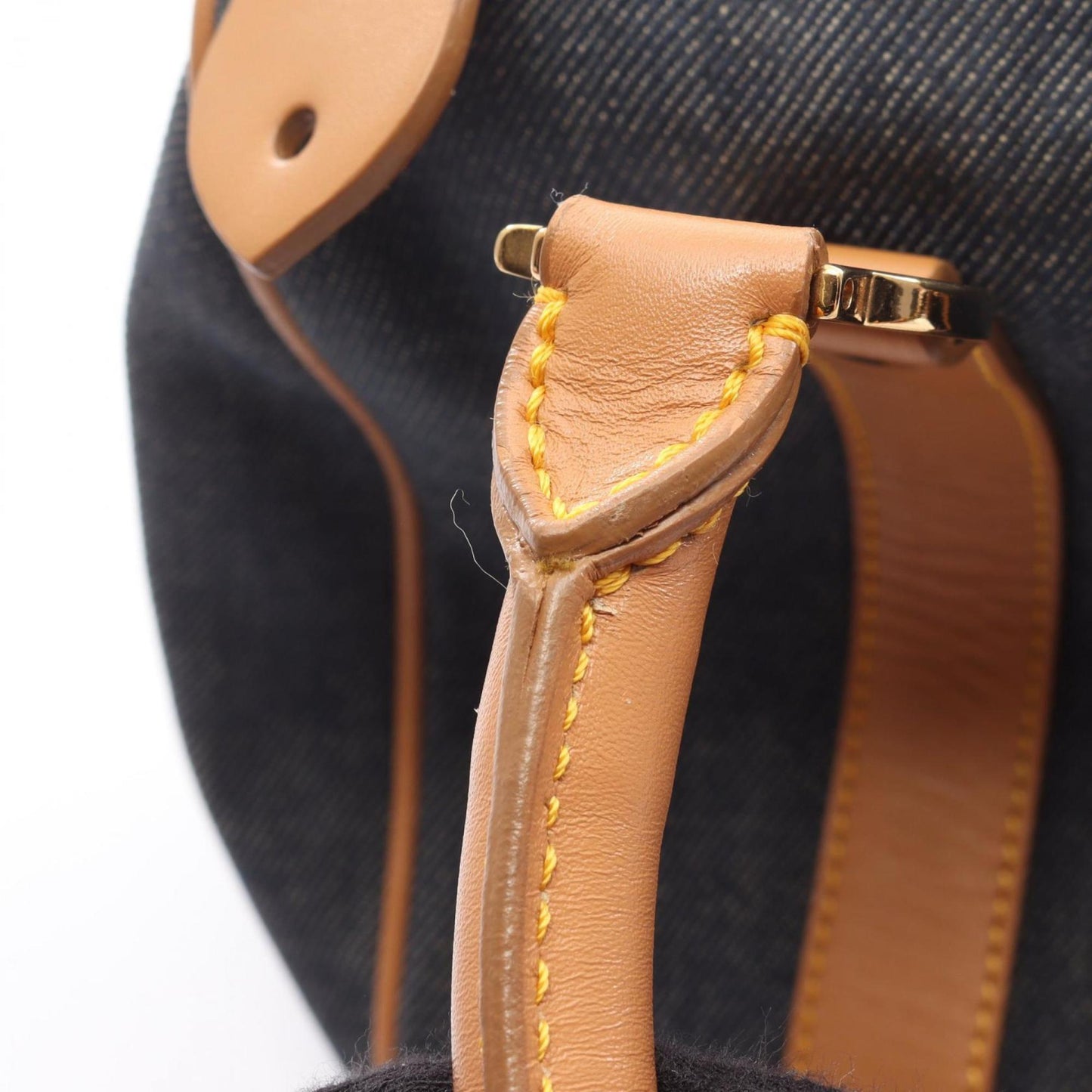 Christian Dior Dior tote bag, denim and leather, women's, navy brown