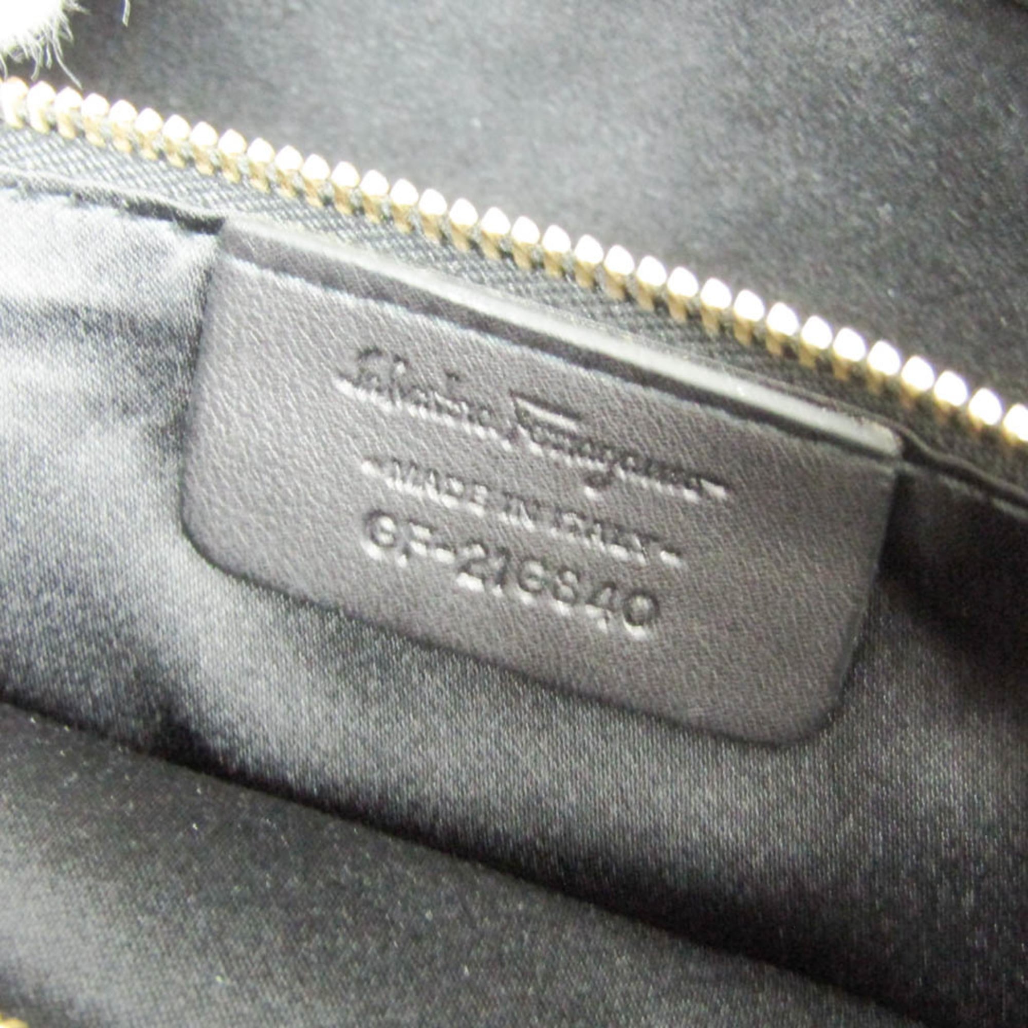 Salvatore Ferragamo GF-21 G840 Women's Leather Handbag,Shoulder Bag Dark Navy — Like New
