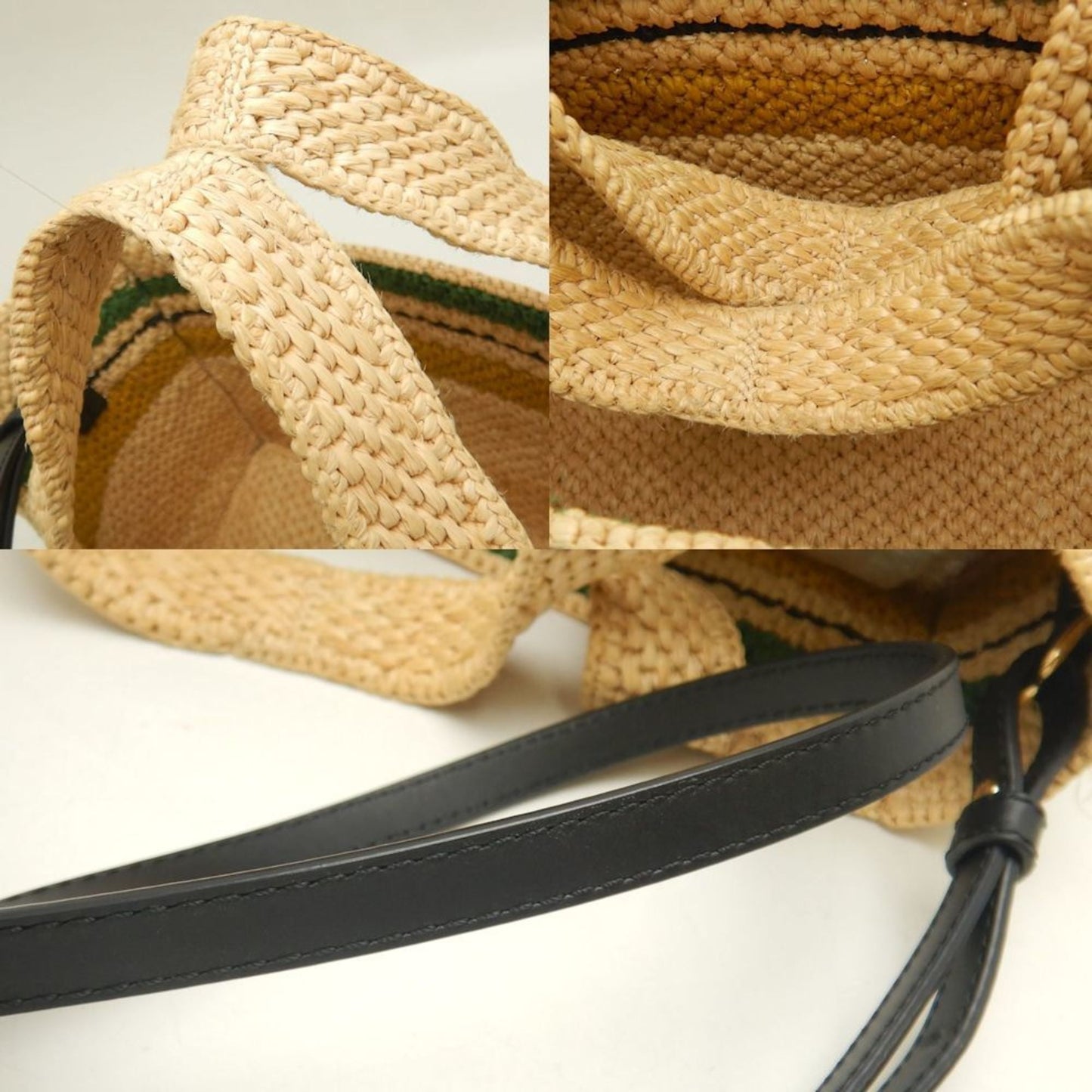 LOEWE Font Stripe Tote Bag A685B61X04 in Natural Raffia, Women's, 253423