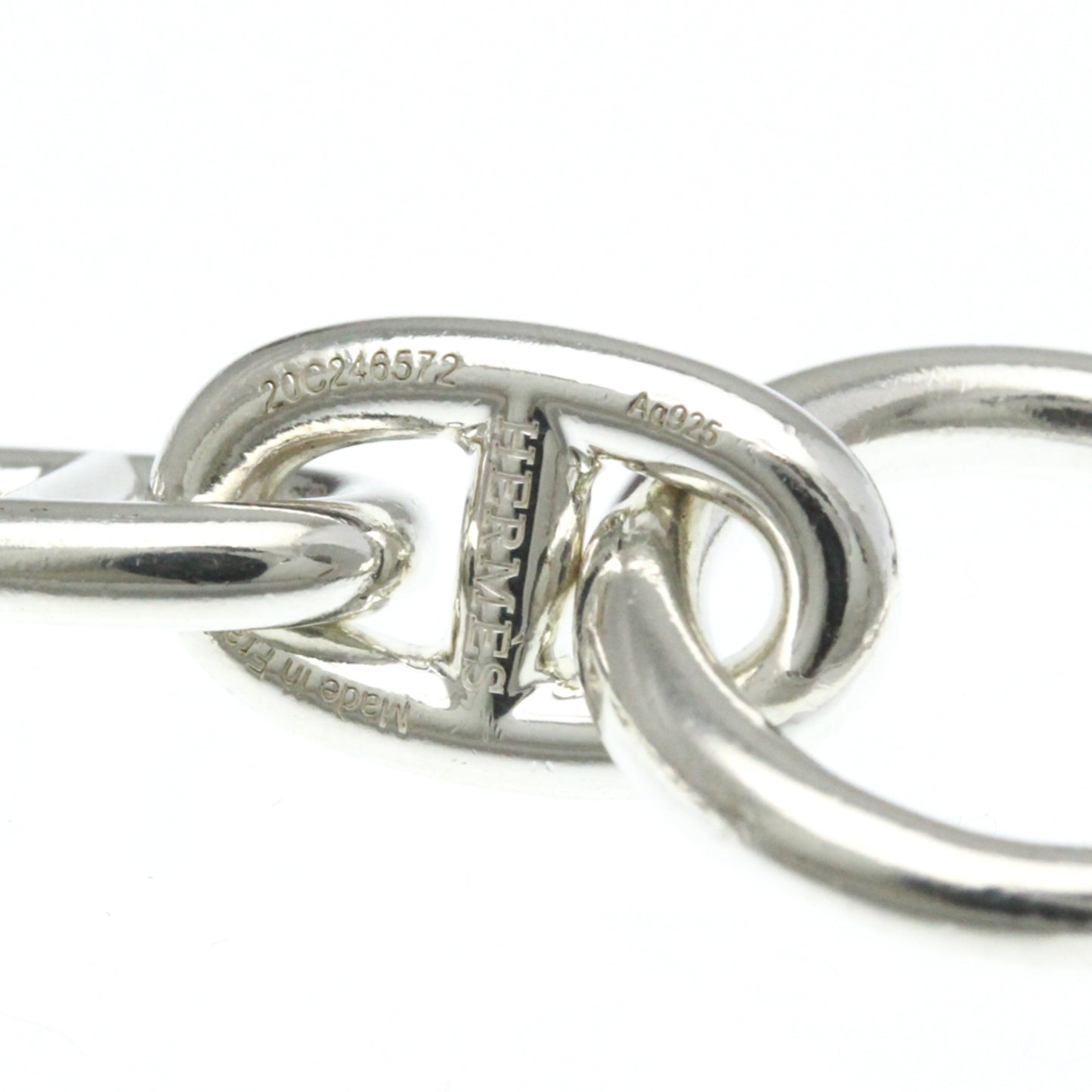 Hermes Chaine D'Ancre MM Silver 925 No Stone Link Bracelet Silver