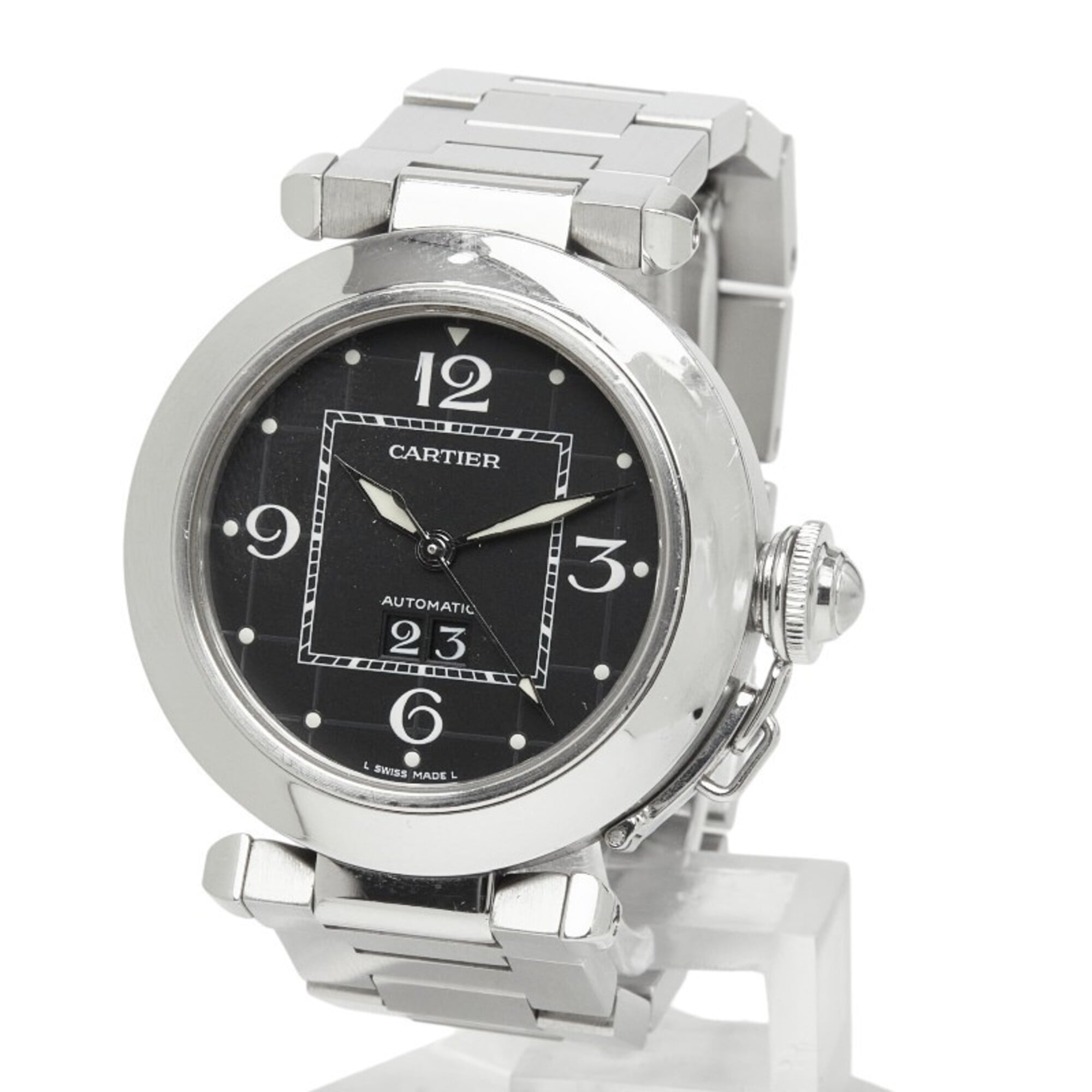 Cartier Pasha C Big Date Watch W31053M7 Automatic (with manual winding) Black Dial Stainless Steel Ladies CARTIER — Good