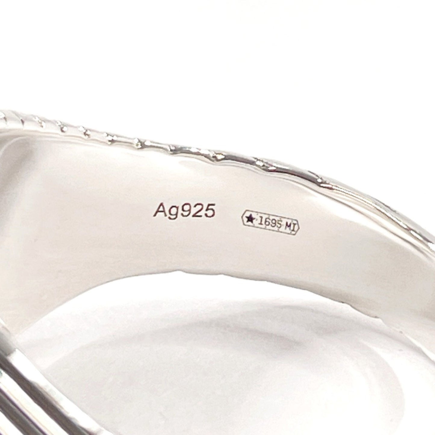 GUCCI Double G Twist Ring, 925 Sterling Silver, Size 14, Unisex