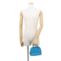 Hermes Bolide 1923 Mini Blue Zanzibar Evercolor W stamp HERMES 2-way shoulder bag handbag women's — Like New