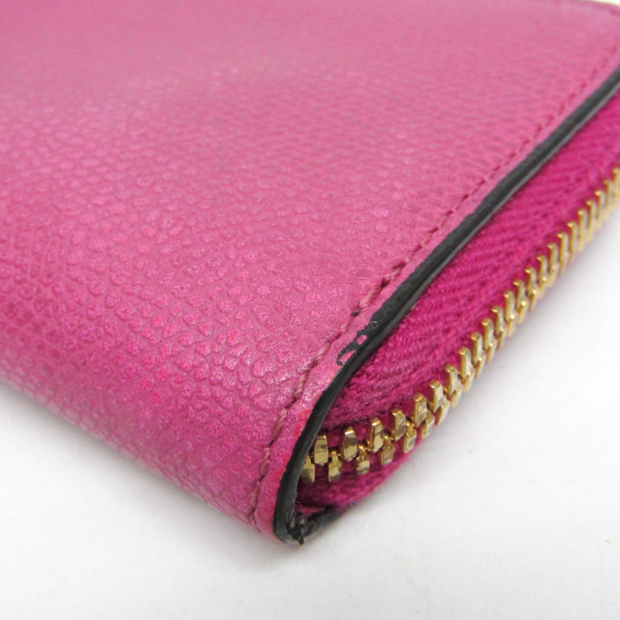 Valextra Multi-case Key Ring Men,Women Leather Coin Purse/coin Case Purple