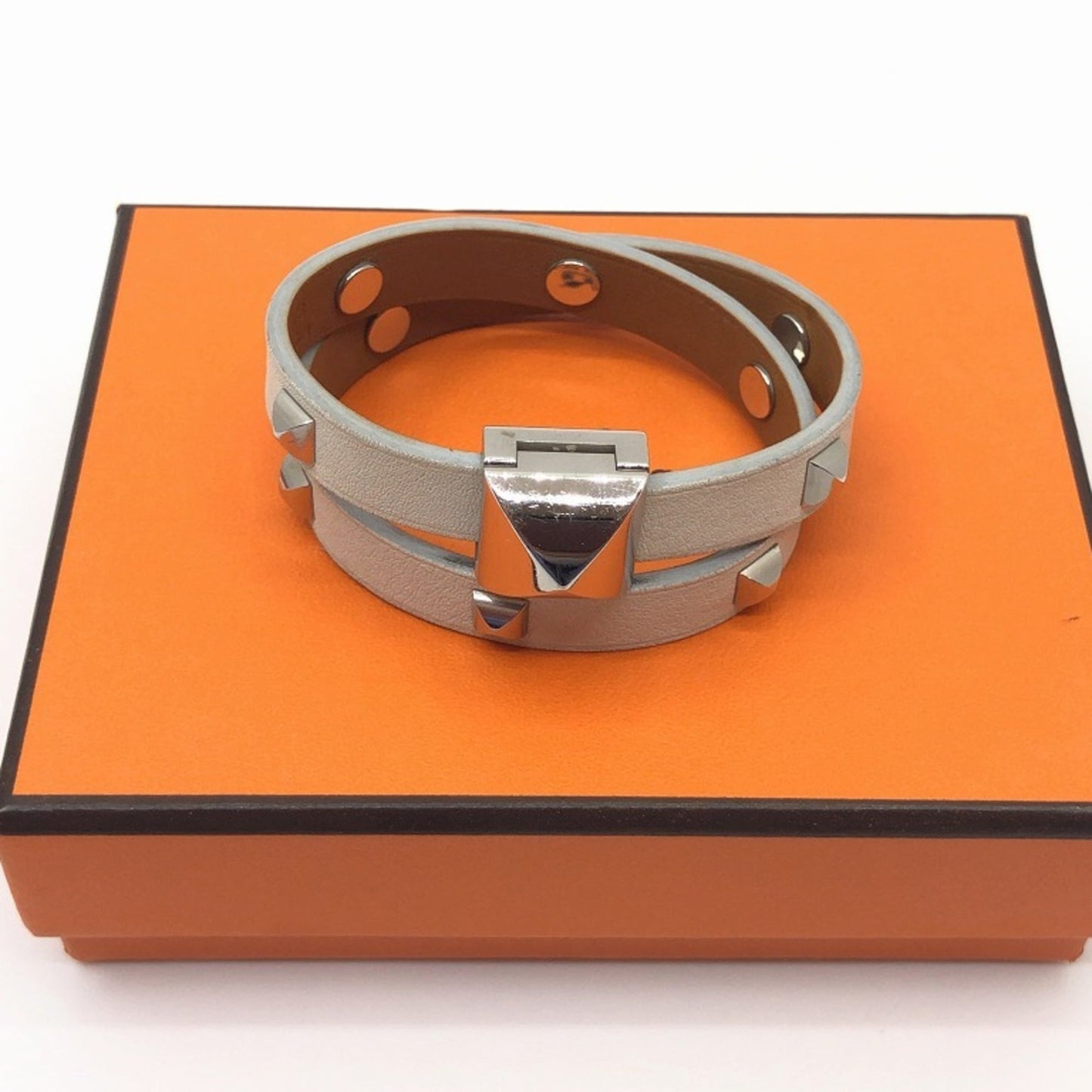 HERMES Hermes Bracelet T1 White Studs