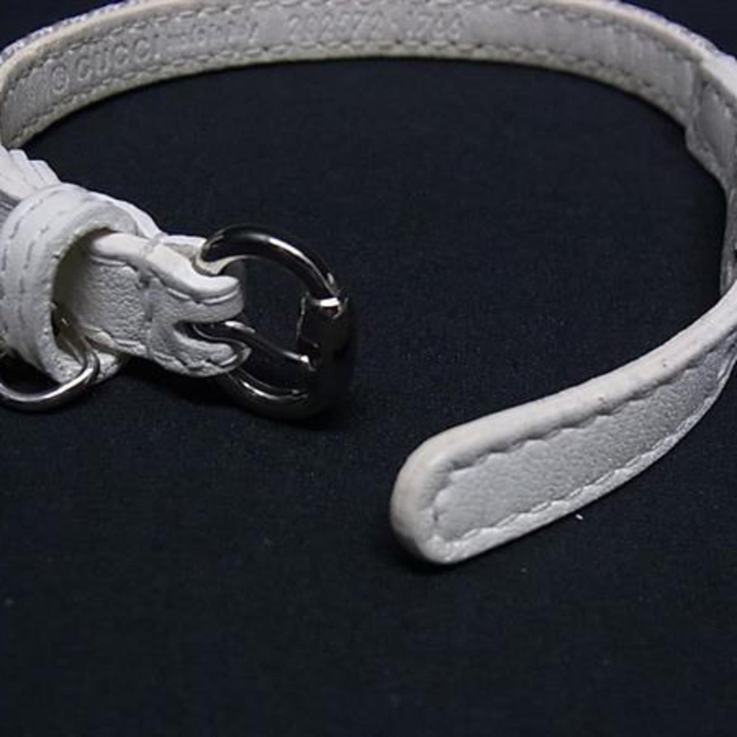 GUCCI Charity Bracelet "LOVES YOU" 282572 in White and Red Leather Canvas for Men Women