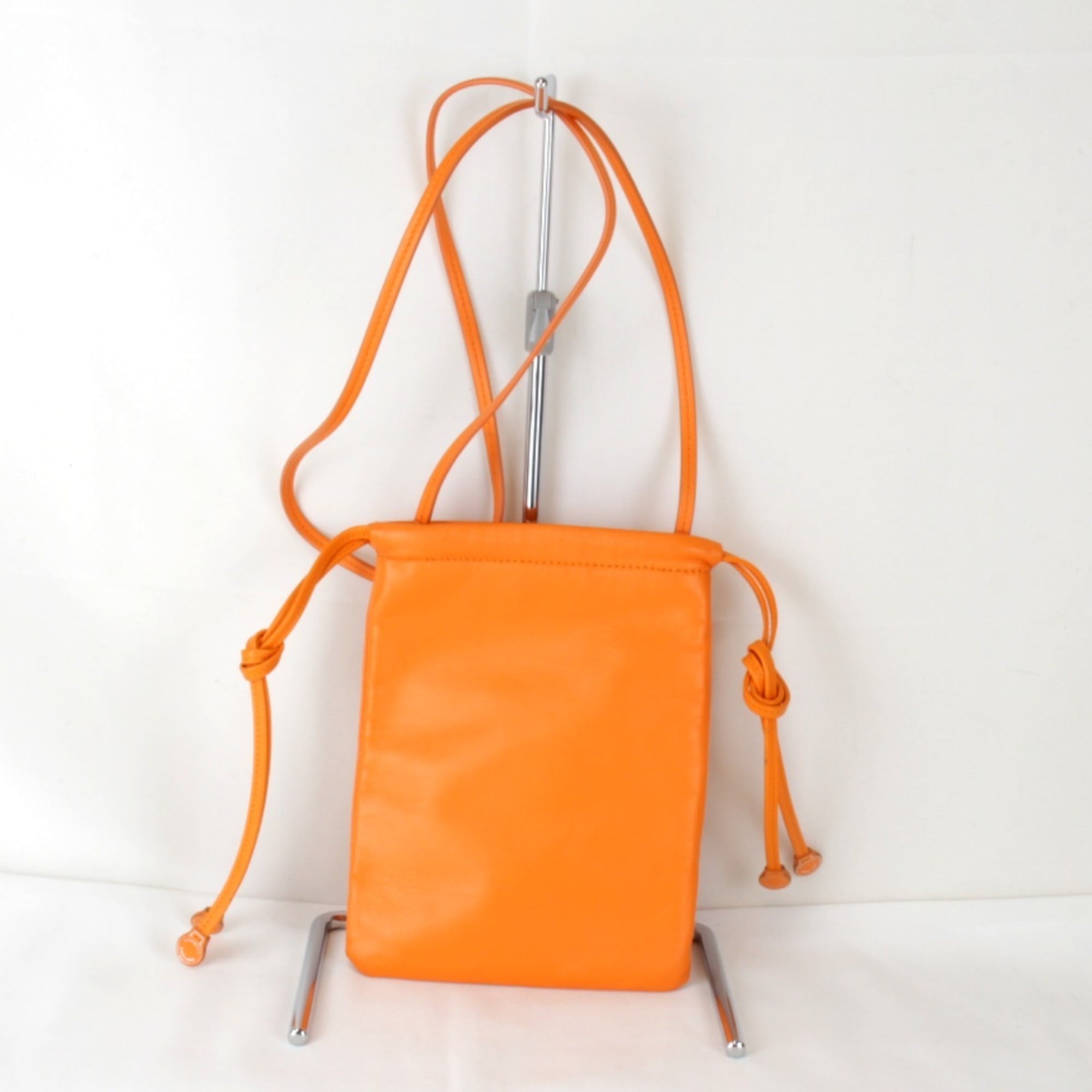 BURBERRY Sacoche Shoulder Bag Leather Orange Women's
