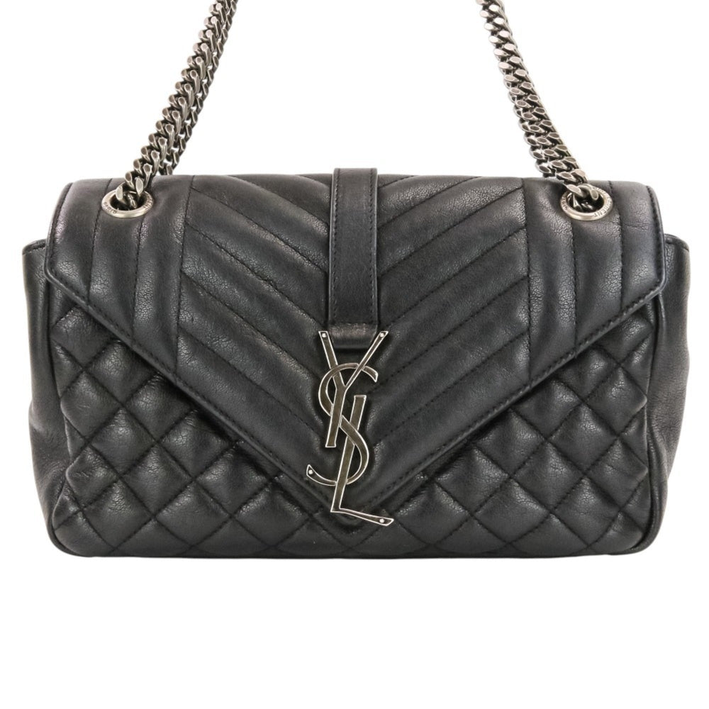 Yves Saint Laurent SAINT LAURENT PARIS Classic Small Satchel Leather Shoulder Bag 428125 Black Women's — Like New