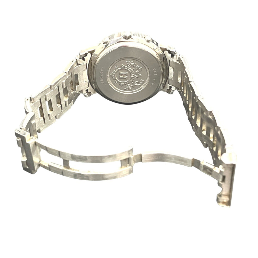 Hermes Clipper watch, total weight 102.4g, stainless steel, quartz movement, navy dial, CL1.910 — Good