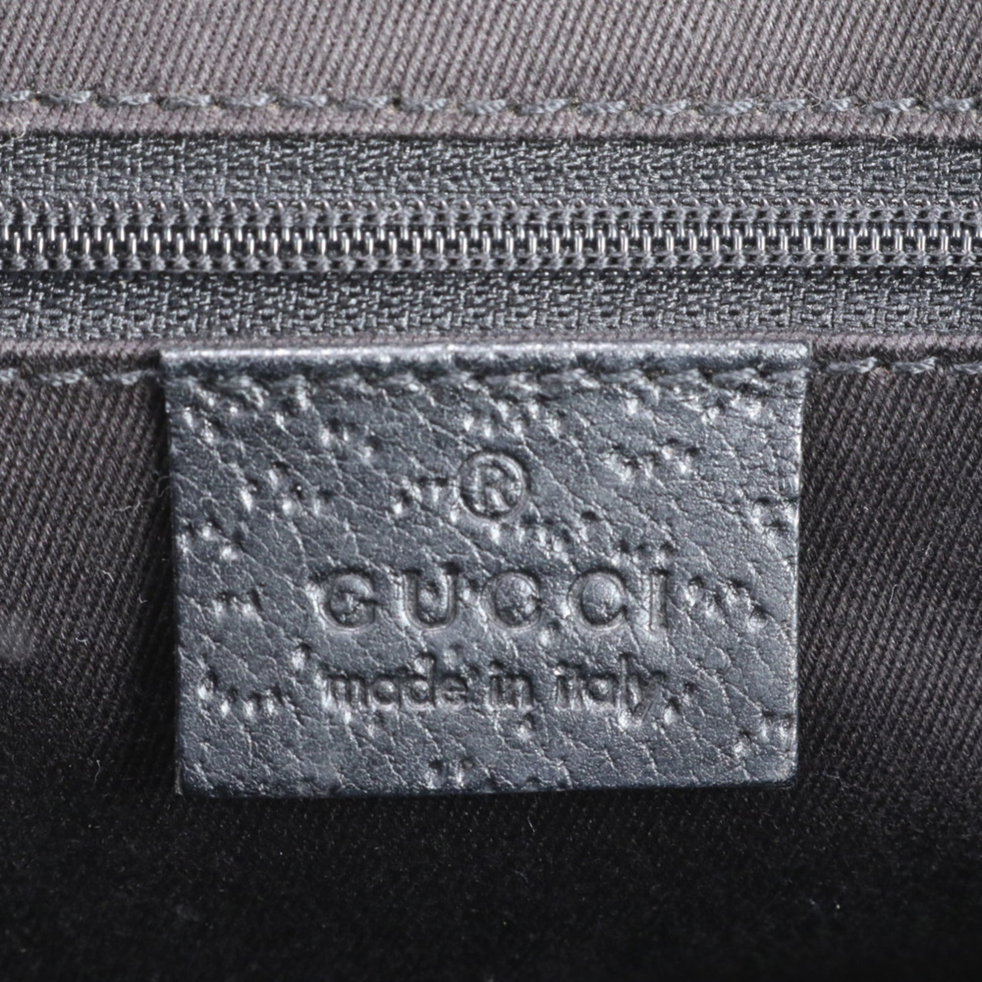 Gucci GG Canvas 113019 Leather Tote Bag Shoulder Handbag Black Women's