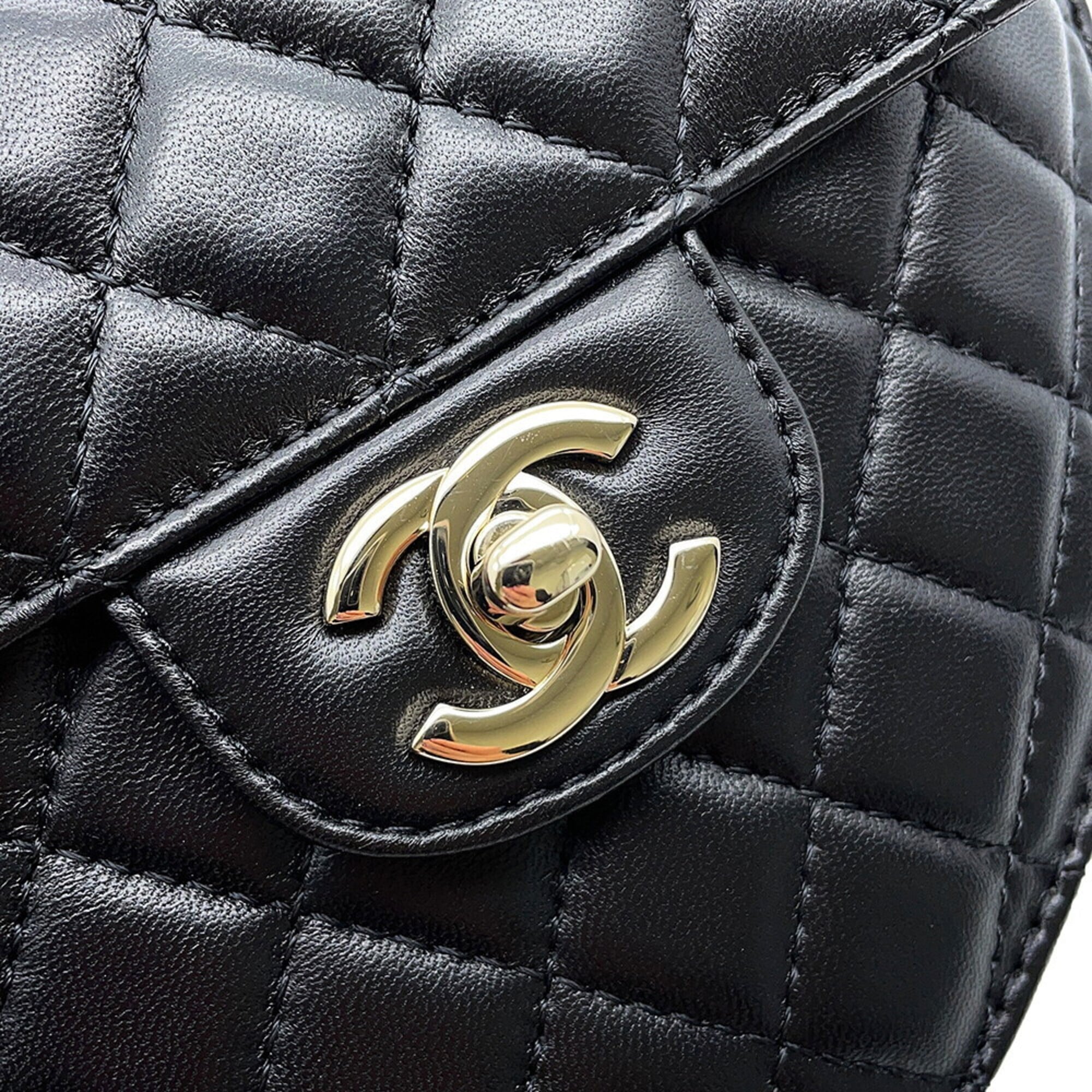 Chanel Chain Shoulder Bag Matelassé Coco Mark Heart Lambskin AS5764 CHANEL Black Handbag Women's — Like New