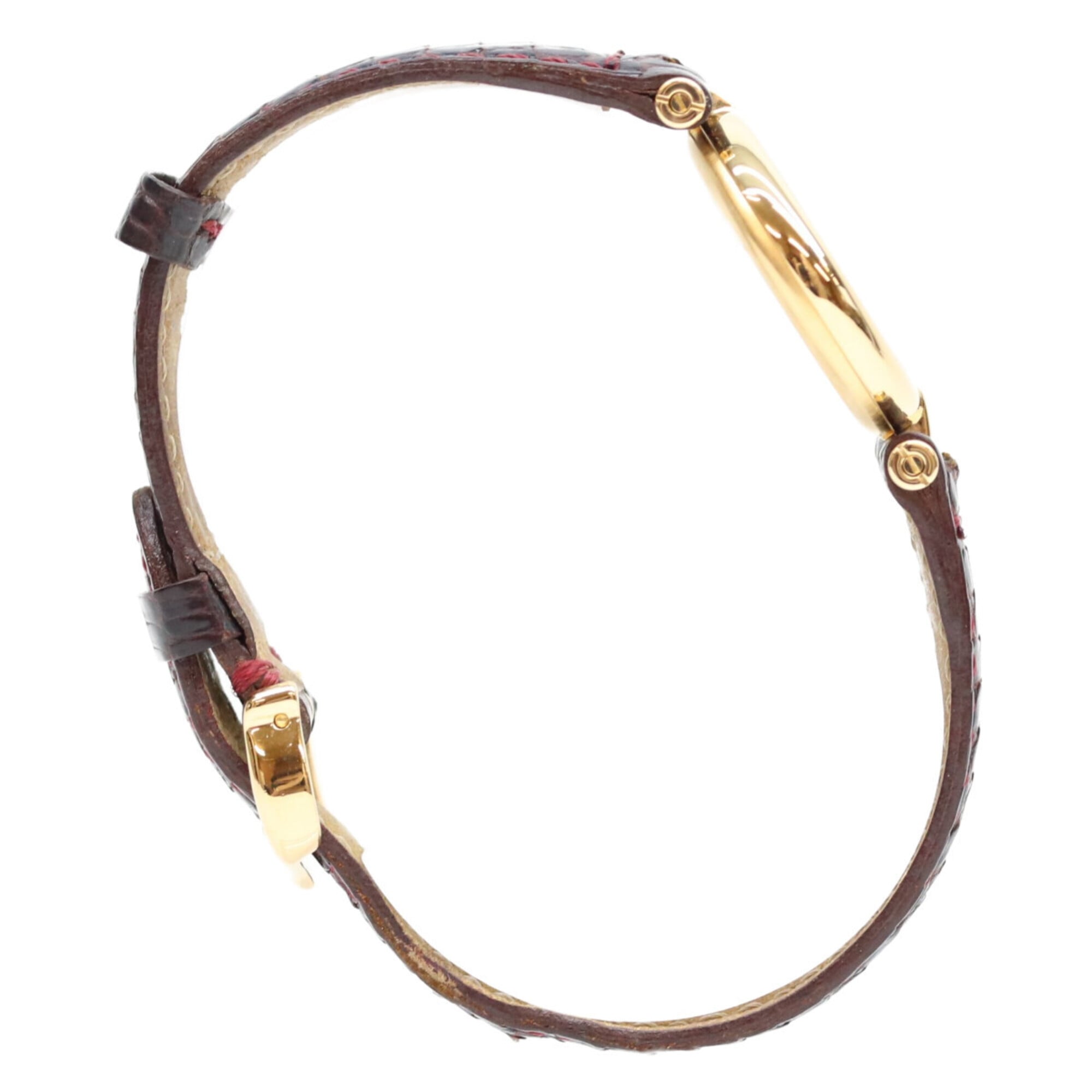 Cartier 925 Garnet Dial Bordeaux Must Vendome SM Vermeil Quartz Watch Gold Red Ladies — Good