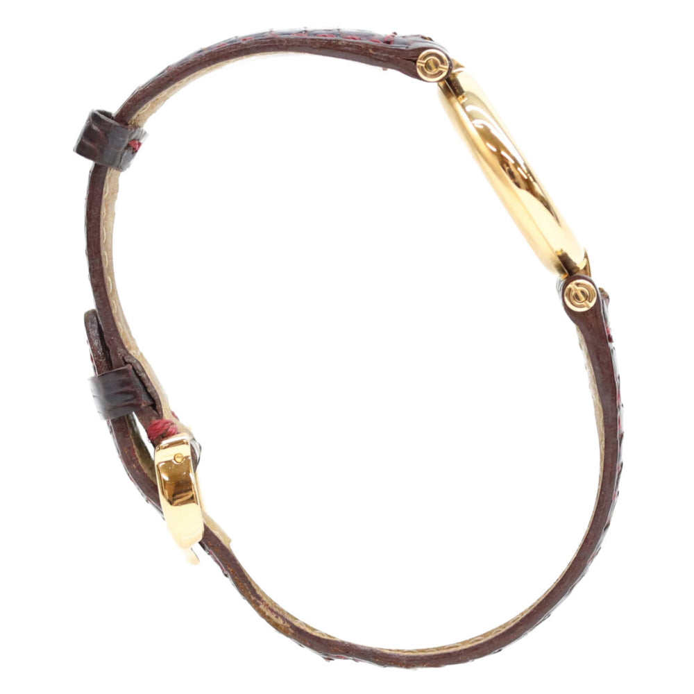 Cartier 925 Garnet Dial Bordeaux Must Vendome SM Vermeil Quartz Watch Gold Red Ladies — Good