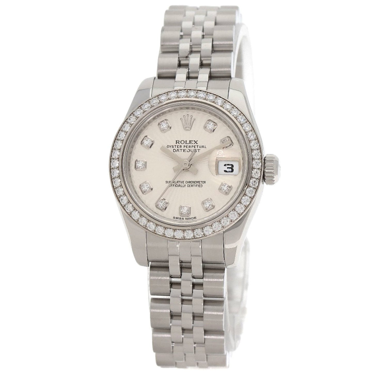 Rolex 179384G Datejust 10-Piece Diamond Bezel Watch in Stainless Steel/SS/18K White Gold with Diamonds, Women's