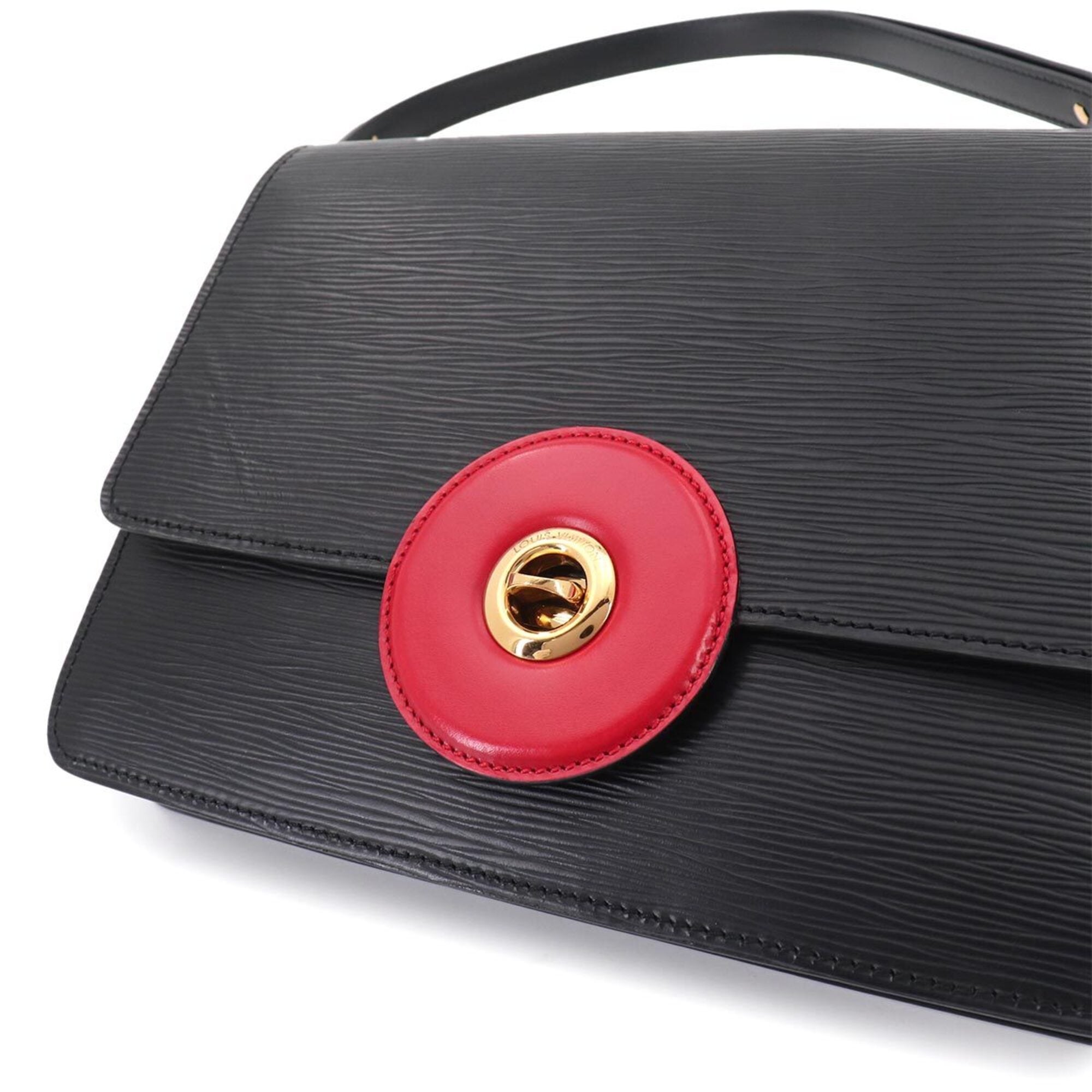 Louis Vuitton Epi Friedland Shoulder Handbag, Leather, Black/Red, M52417, Gold Hardware — Like New