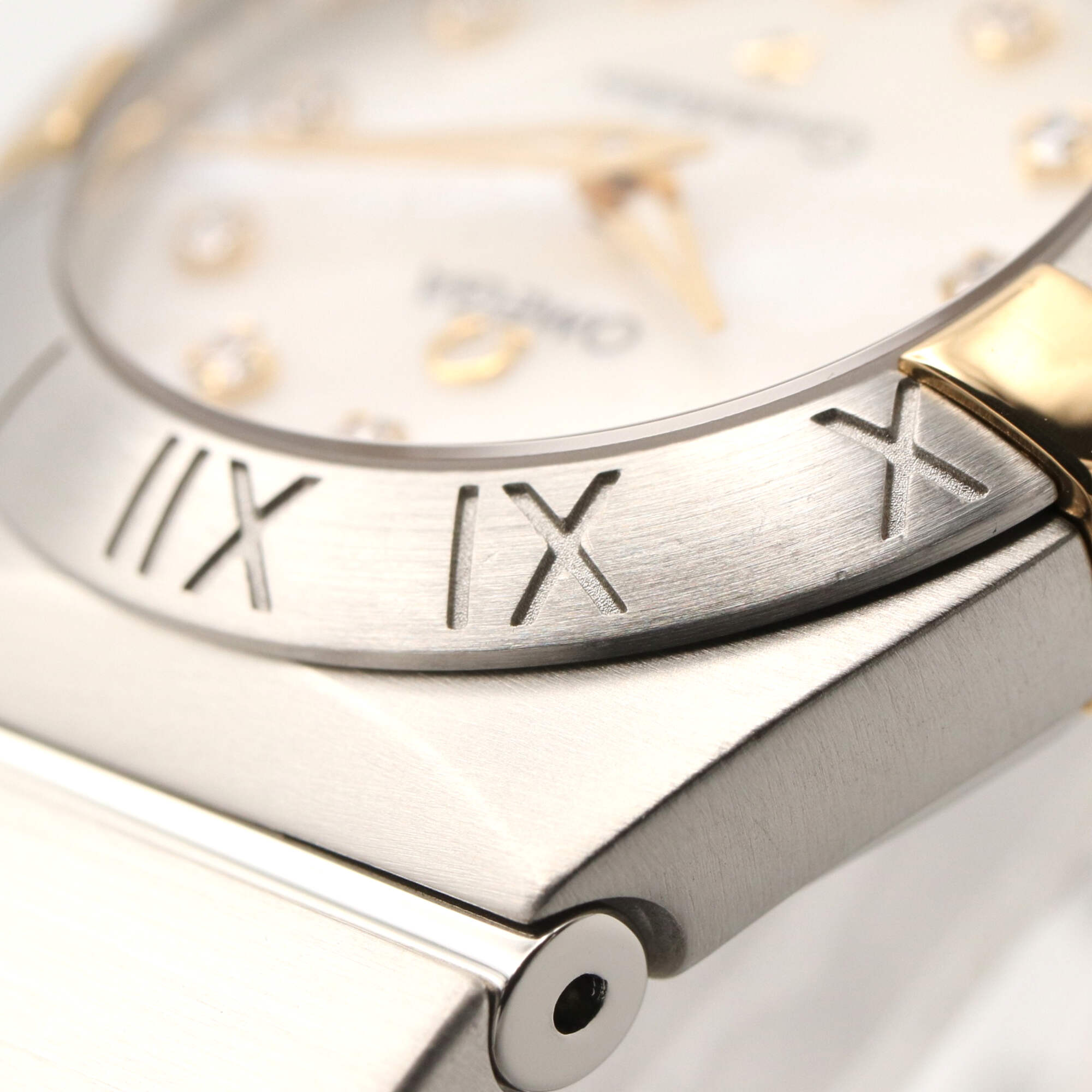 Omega Constellation 12-Diamond Watch, 18K Yellow Gold Stainless Steel, Diamond, Ladies', White/White Mother-of-Pearl, 123.20.24.60.55.006 — Very Good