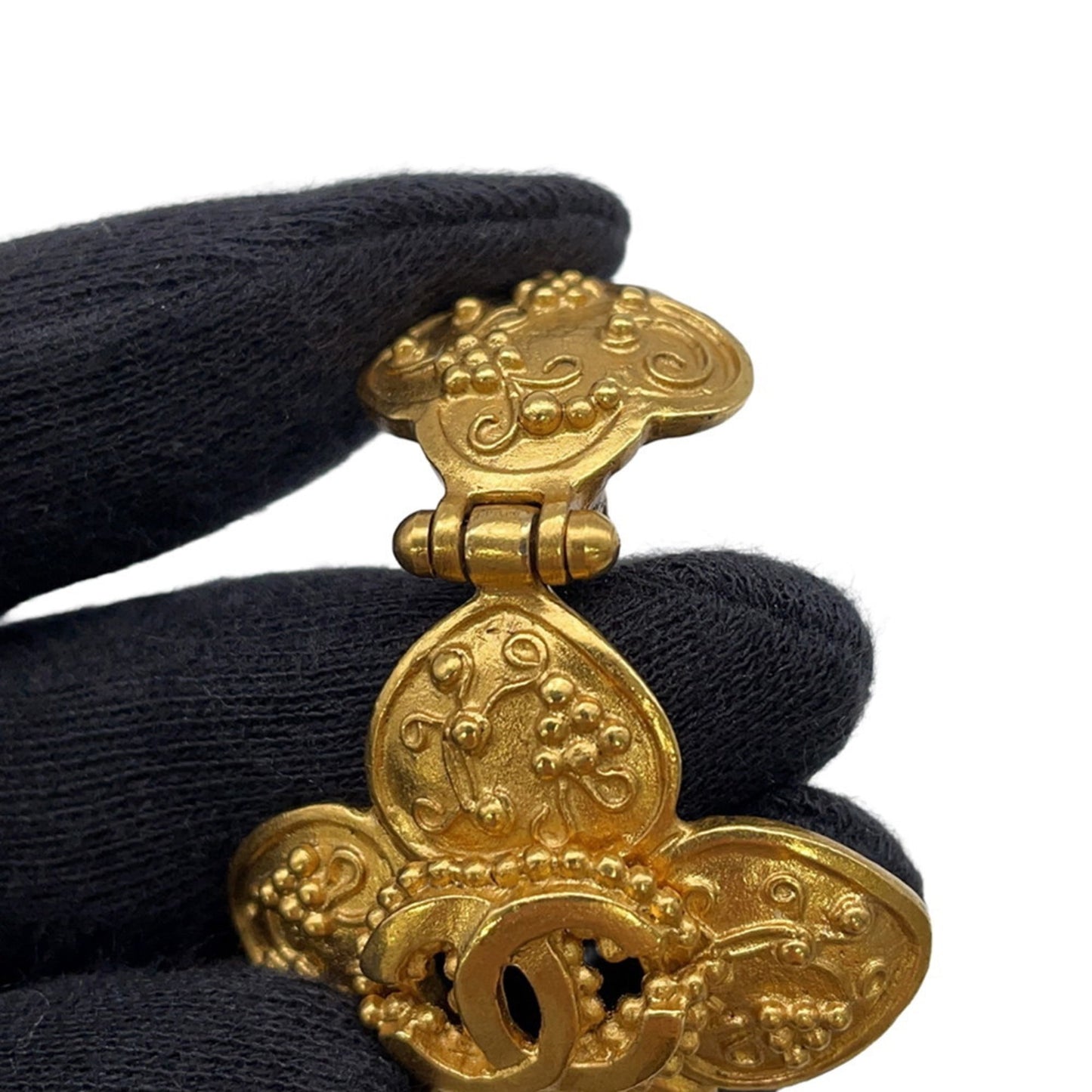 Chanel Coco Mark Flower Metal Earrings 96A CHANEL