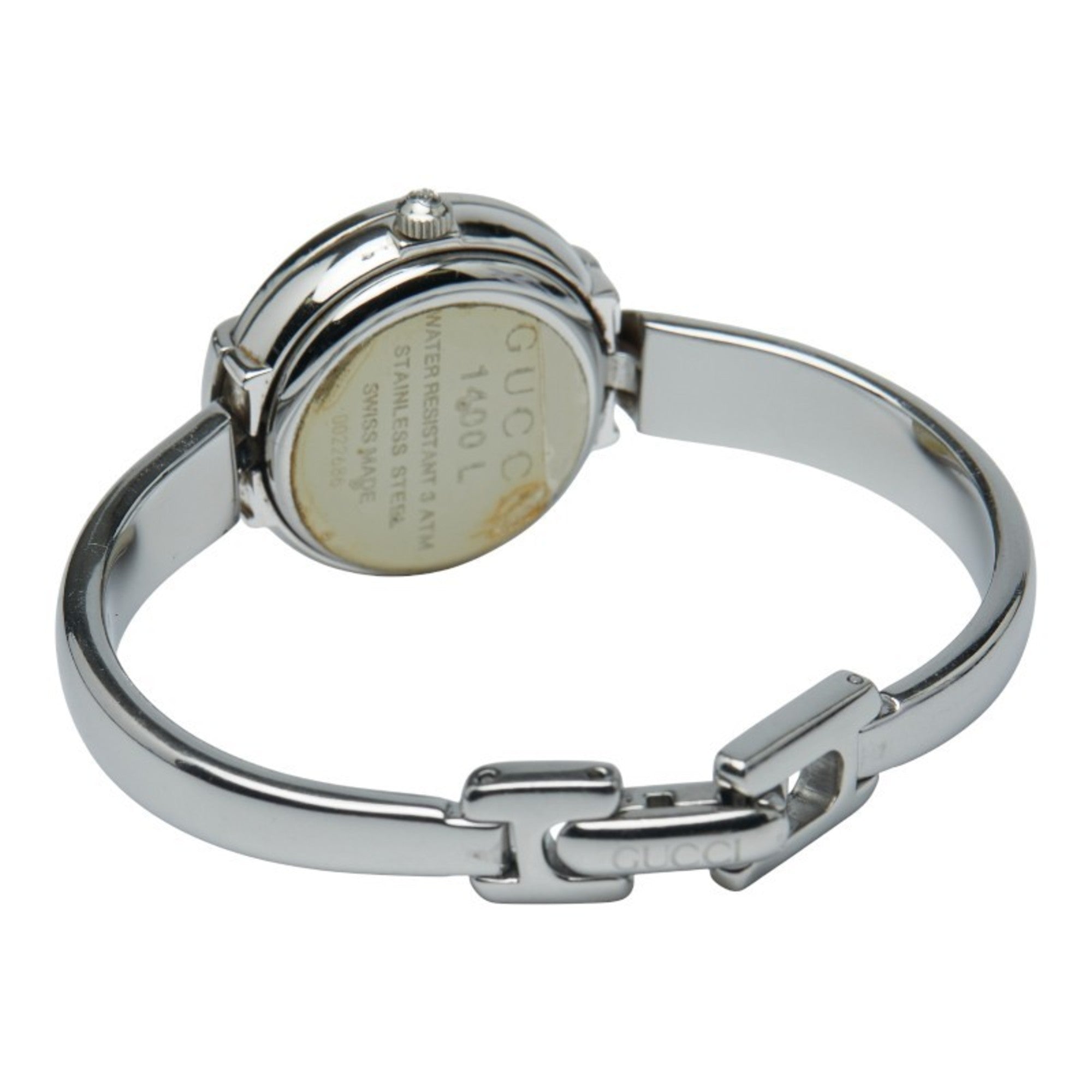 Gucci Bangle Watch, 1400L Quartz Movement, Black Dial, Stainless Steel, Women's, GUCCI — Good