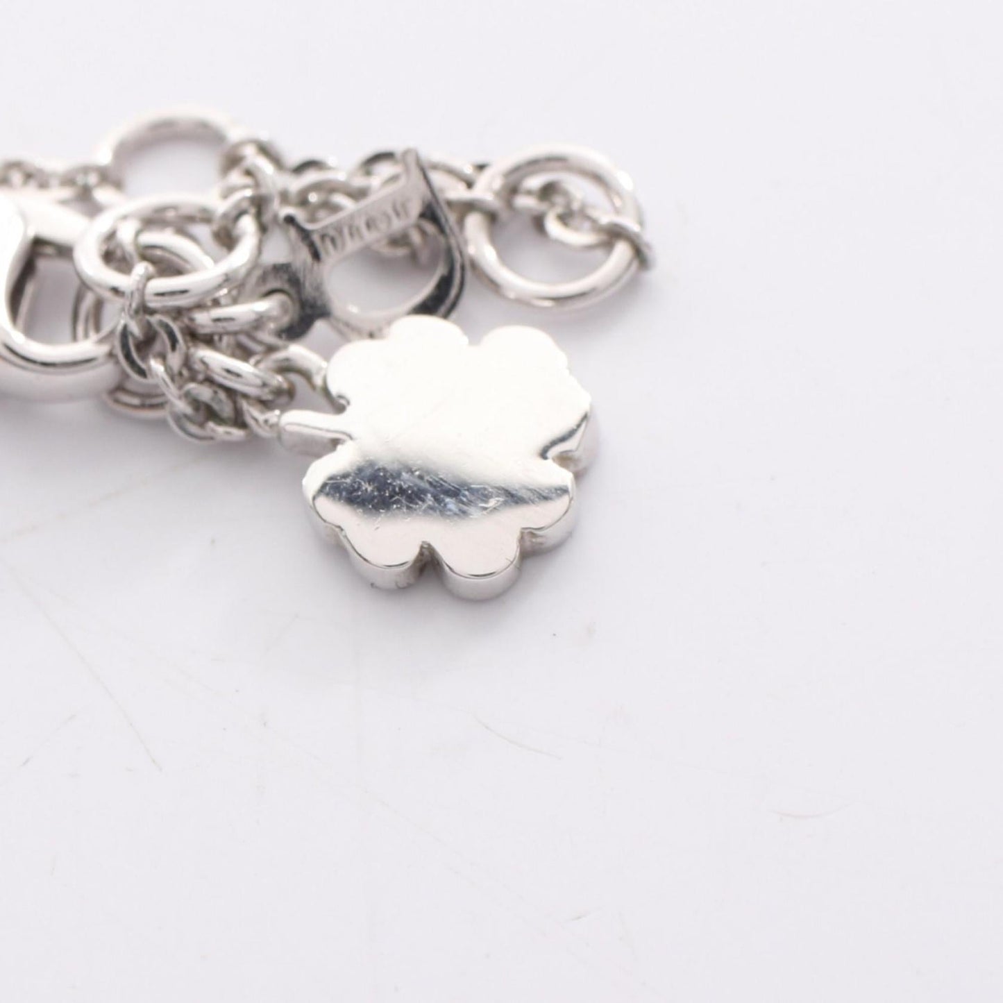 Christian Dior Dior Logo Heart Necklace Jewelry Stainless Steel Rhinestones Women's Silver and Clear