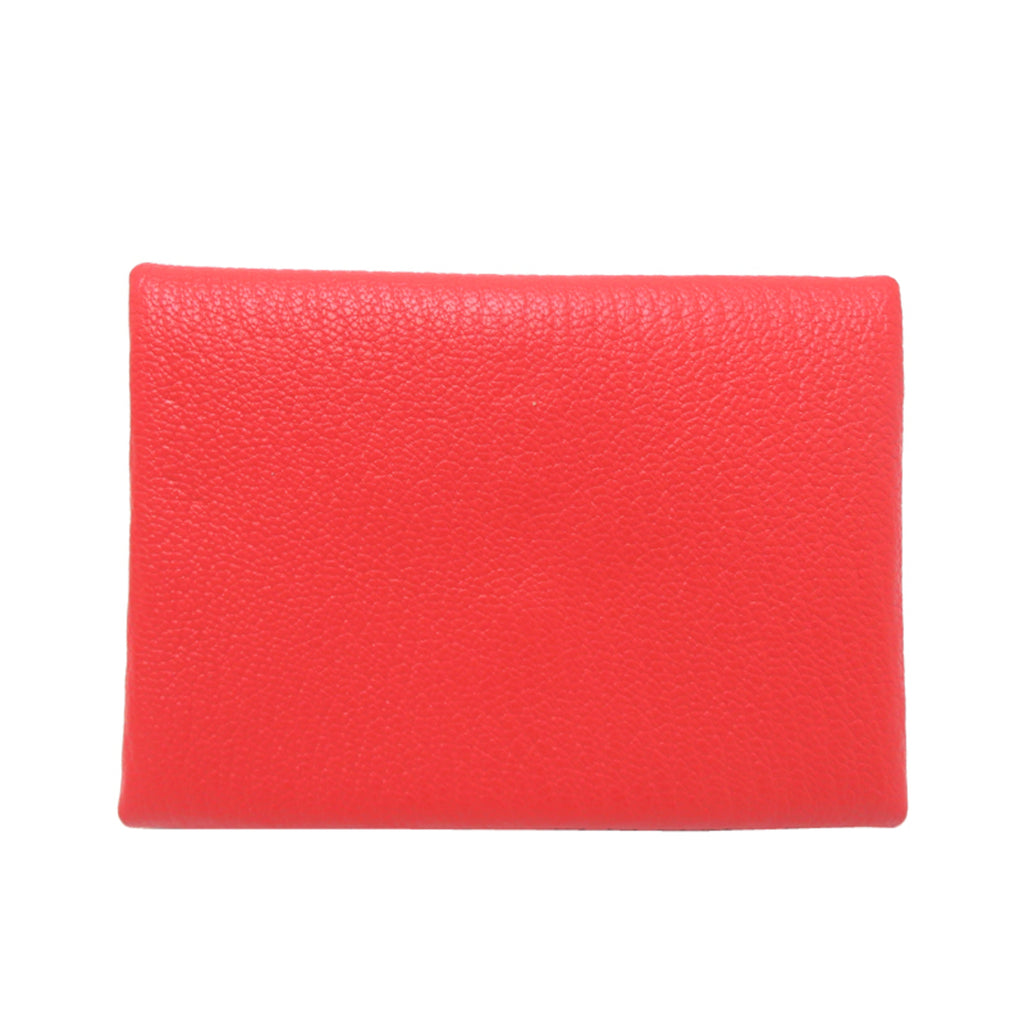 Hermes Hermès Calvi Duo W Stamp (2024) Women's/Men's Coin Case, Chevre Mysore, Rouge Cou