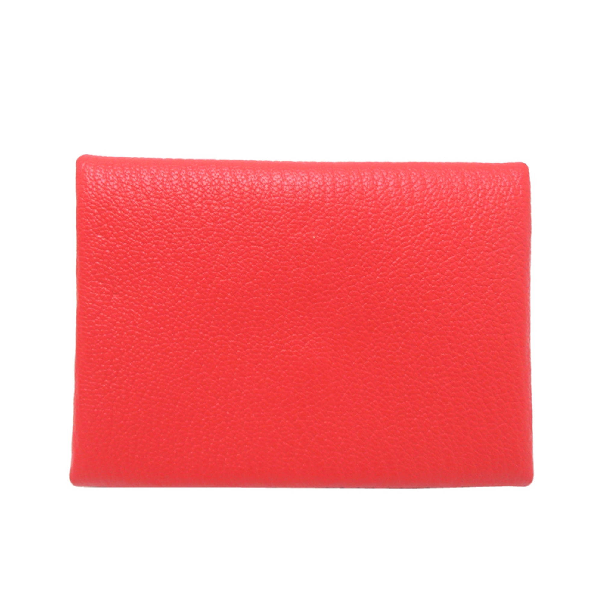 Hermes Hermès Calvi Duo W Stamp (2024) Women's/Men's Coin Case, Chevre Mysore, Rouge Cou