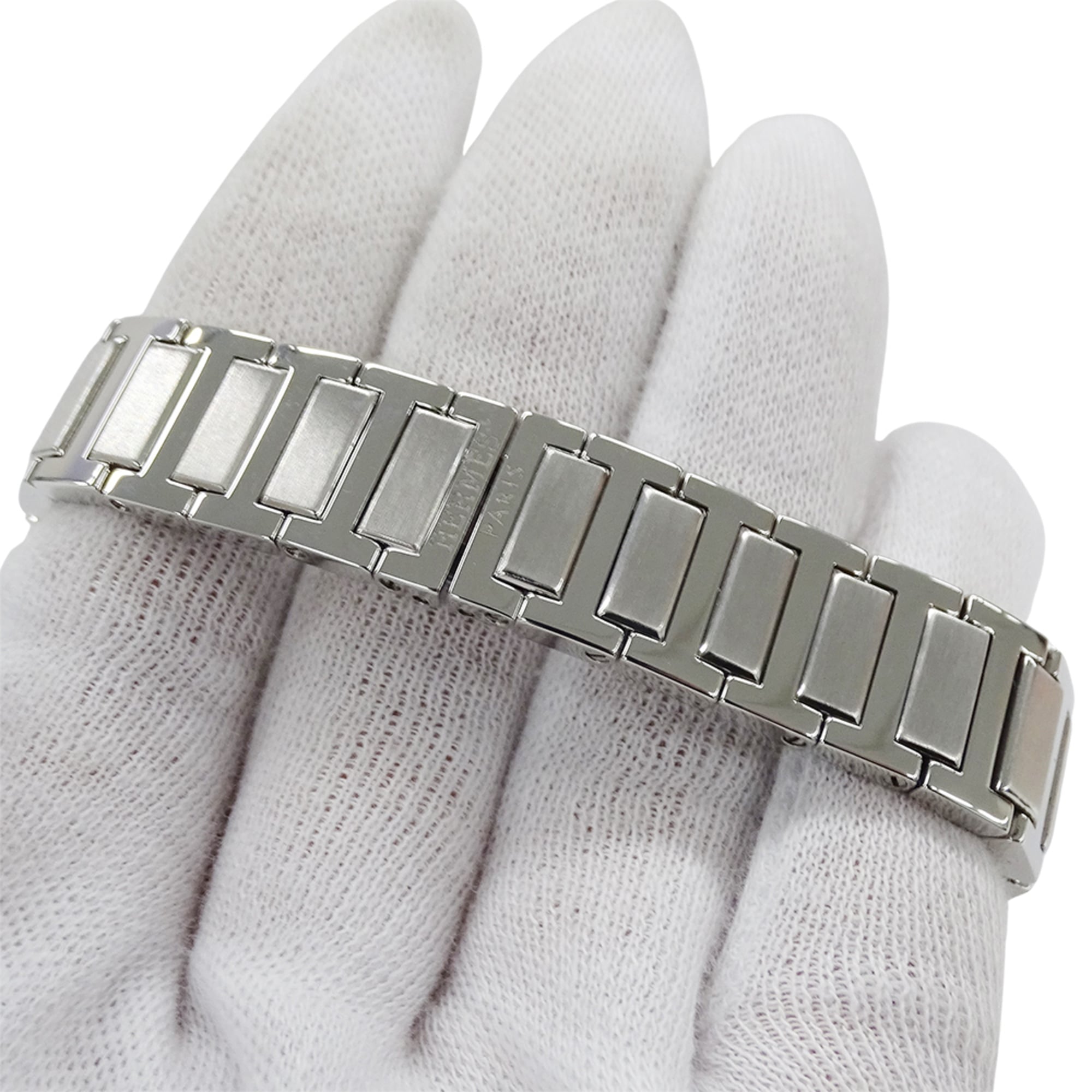 Hermes HERMES Women's Watch, Tandem Shell Quartz, Stainless Steel (SS) TA1.210, Silver, Square, Polished — Good