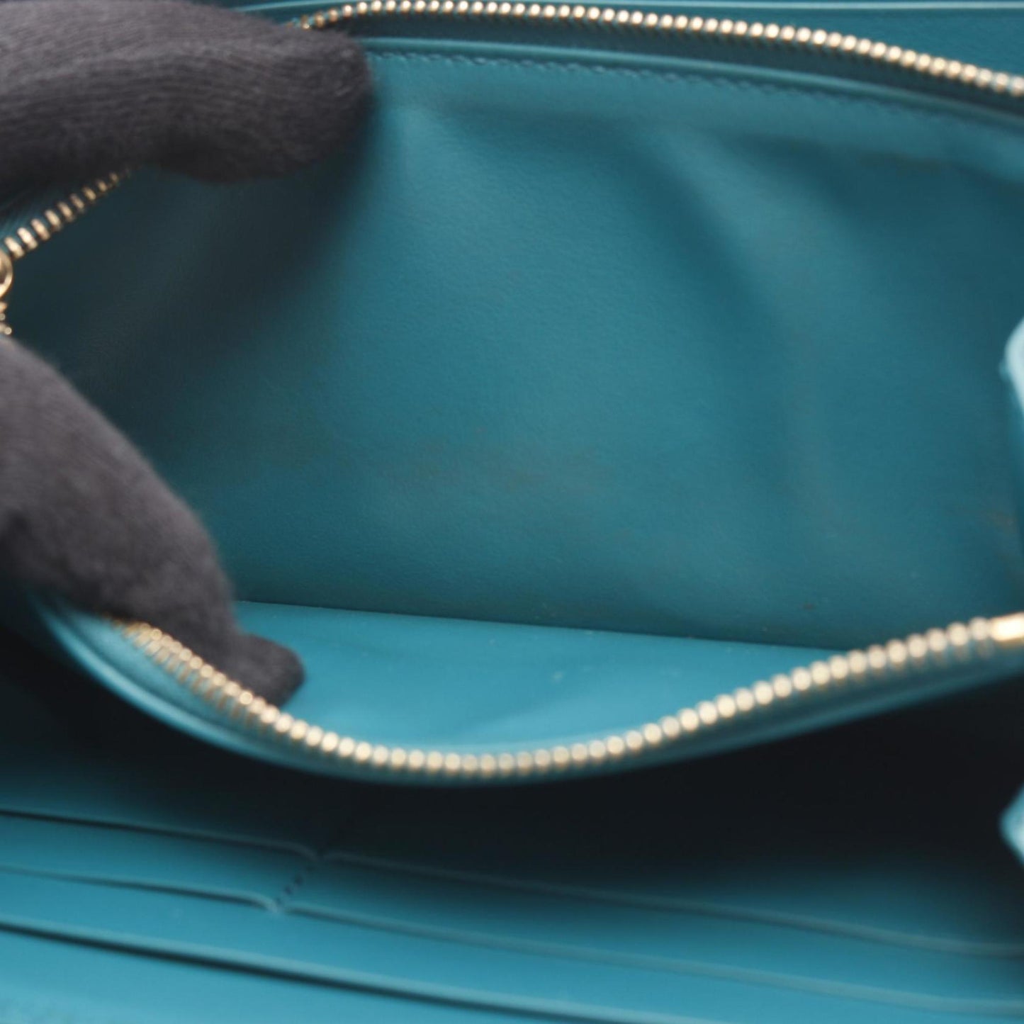 Bottega Veneta Intrecciato Round Long Wallet, Leather, Men's and Women's, Green